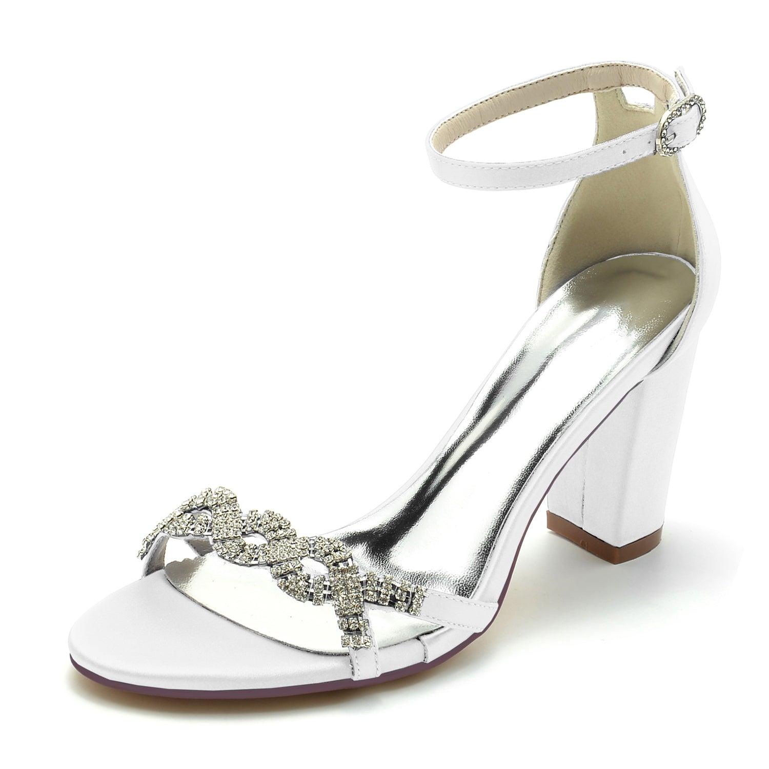 Chunky Heel 8.5cm Silk-Like Shoes CK0304 - COCOMELODY