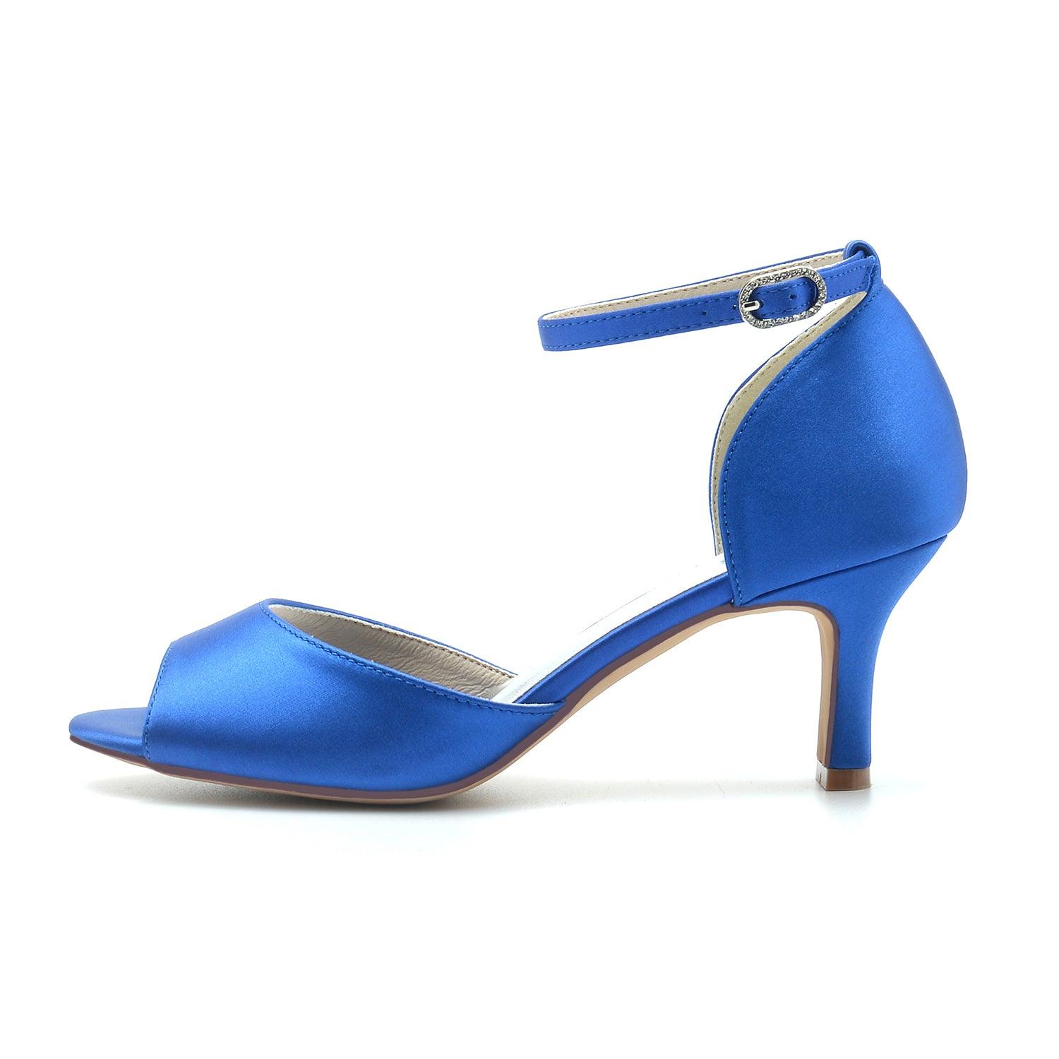Blue Satin Heels CK0305 - COCOMELODY
