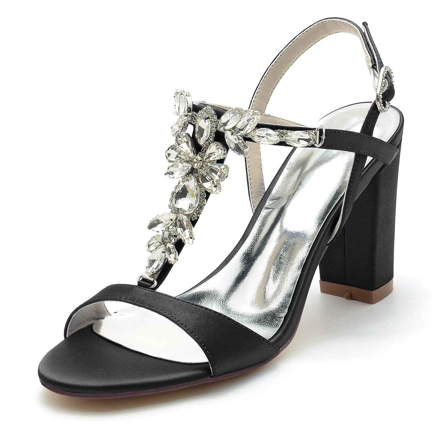 Chunky Heel 8.5cm Silk-Like Shoes CK0310 - COCOMELODY