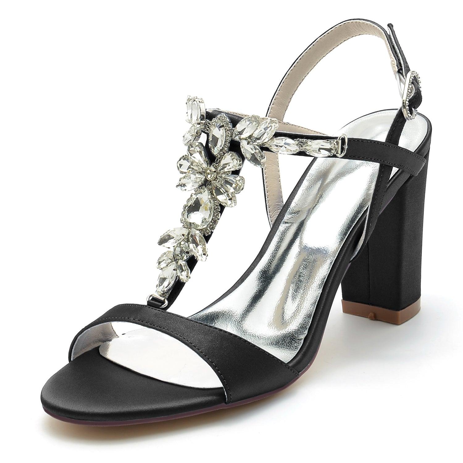 Chunky Heel 8.5cm Silk-Like Shoes CK0310 - COCOMELODY