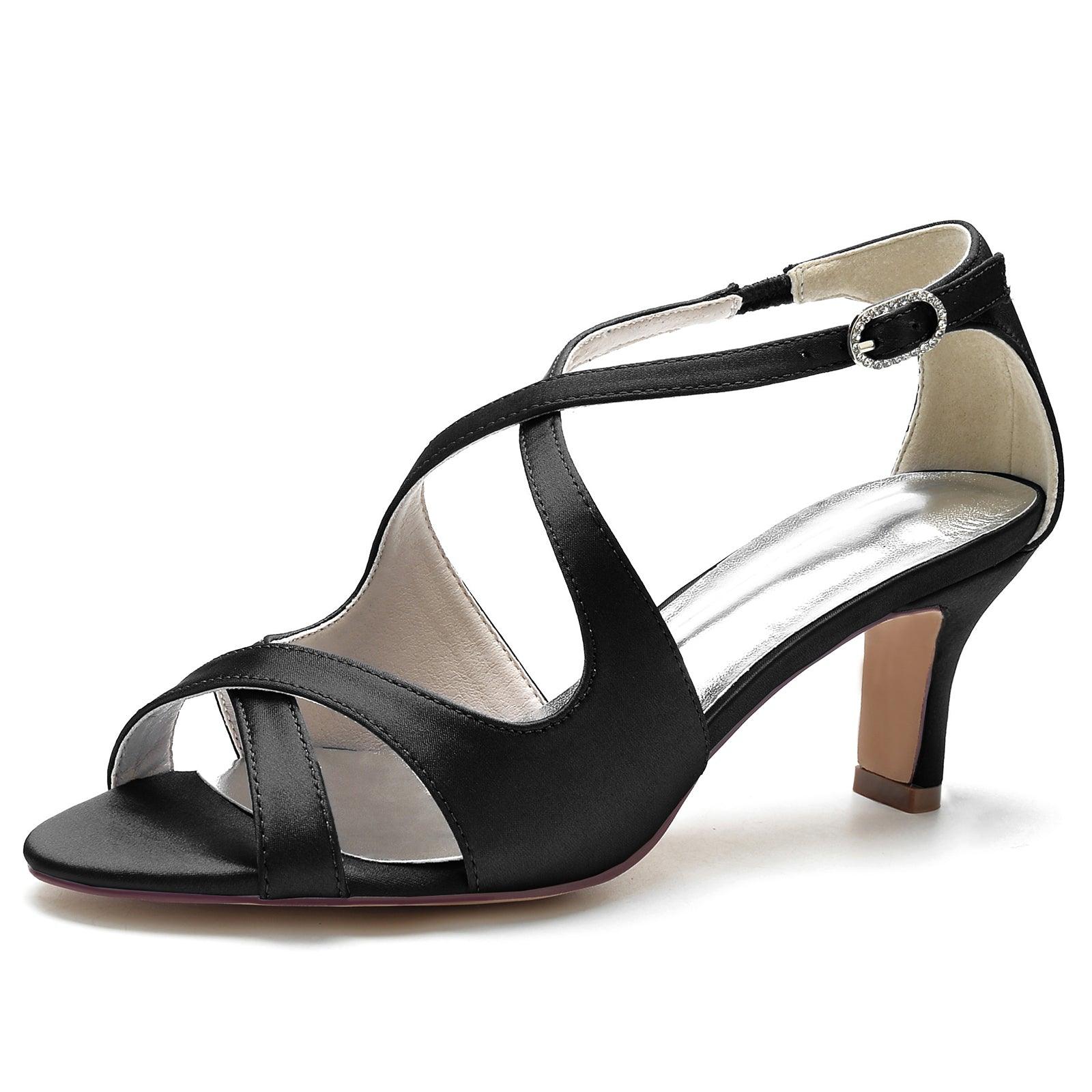 Chunky Heel 6.5cm Silk-Like Shoes CK0319 - COCOMELODY