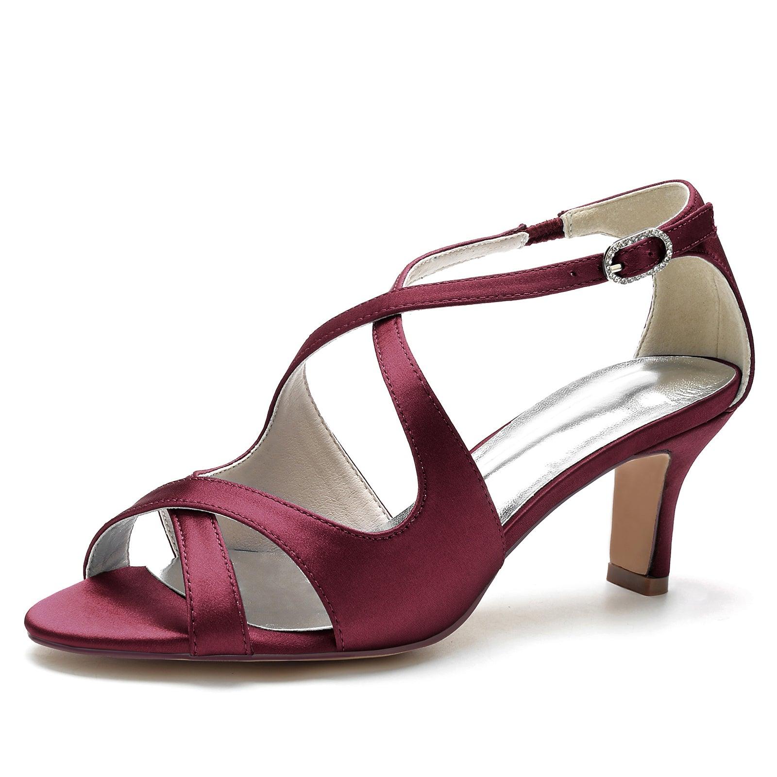 Chunky Heel 6.5cm Silk-Like Shoes CK0319 - COCOMELODY