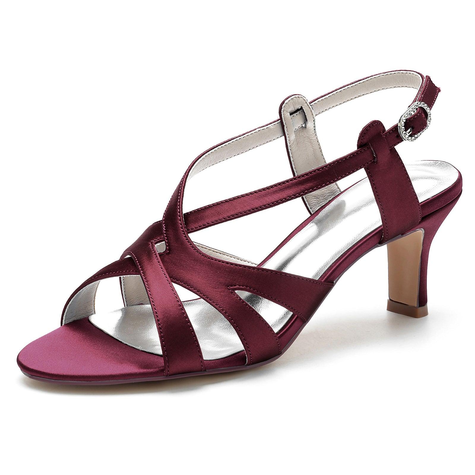Chunky Heel 6.5cm Silk-Like Shoes CK0320 - COCOMELODY