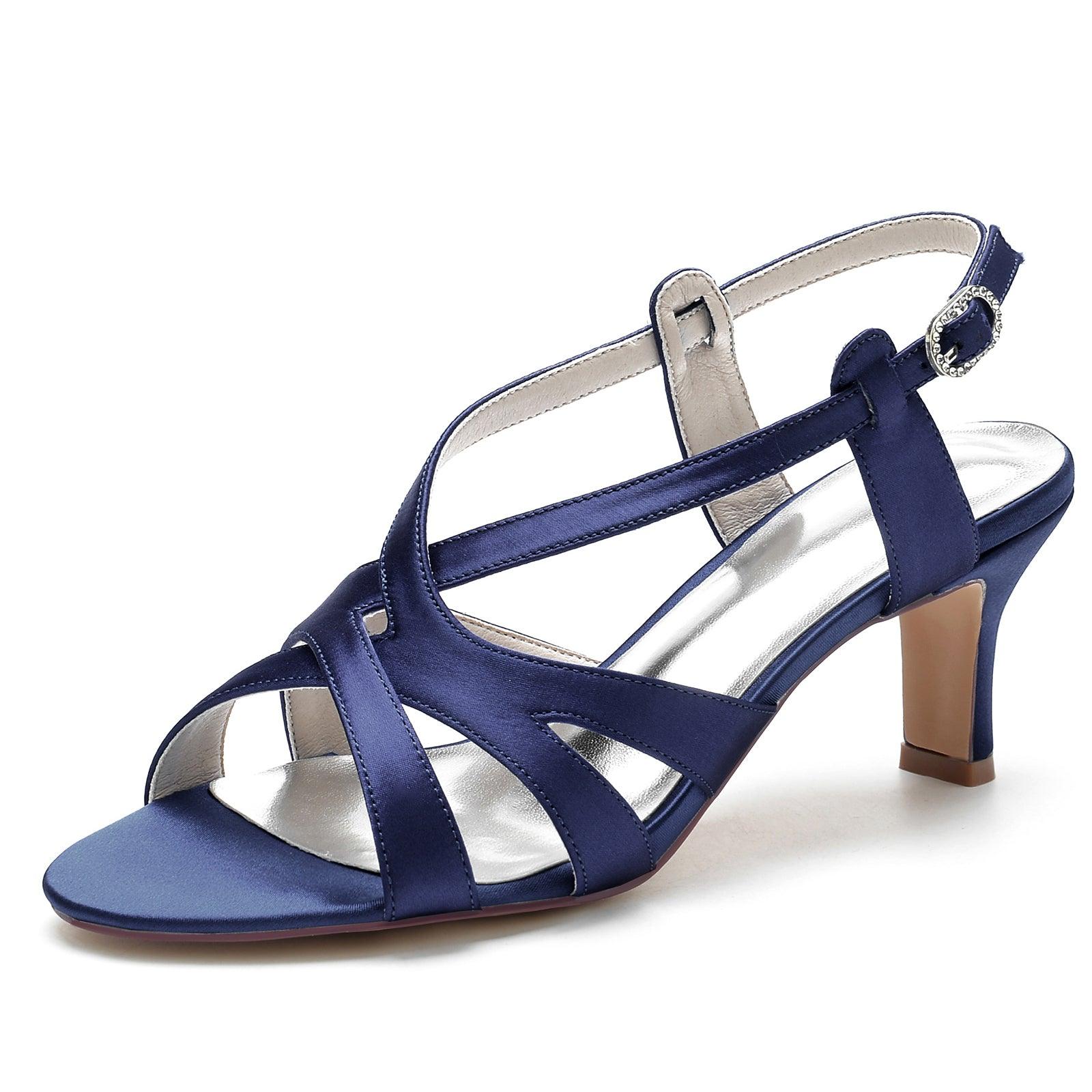 Chunky Heel 6.5cm Silk-Like Shoes CK0320 - COCOMELODY