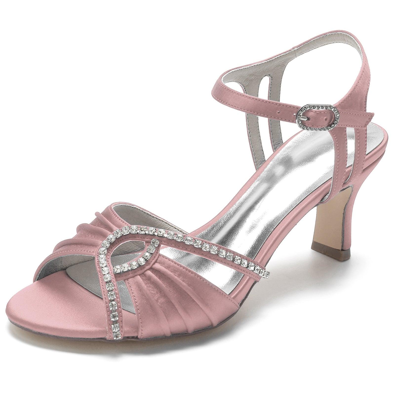 Chunky Heel 6.5cm Silk-Like Shoes CK0321 - COCOMELODY