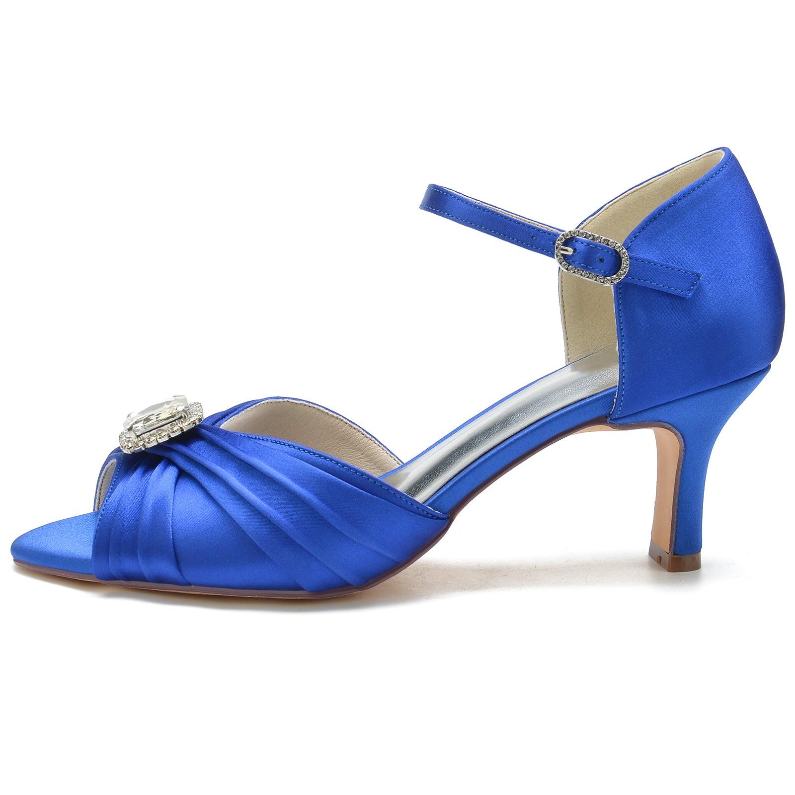 Chunky Heel 6.5cm Silk-Like Shoes CK0322 - COCOMELODY