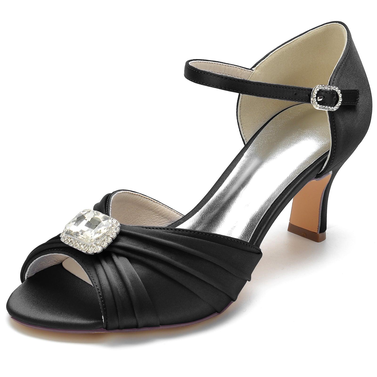 Chunky Heel 6.5cm Silk-Like Shoes CK0322 - COCOMELODY