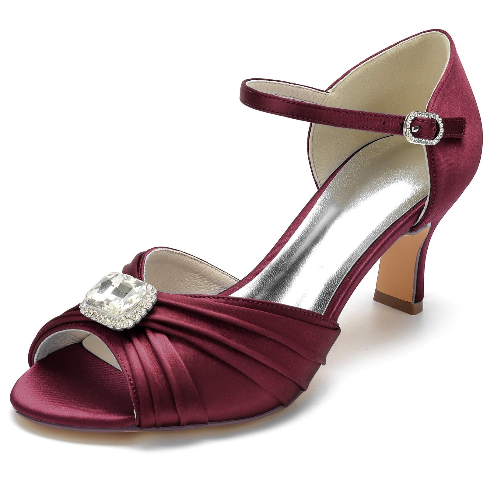 Chunky Heel 6.5cm Silk-Like Shoes CK0322 - COCOMELODY