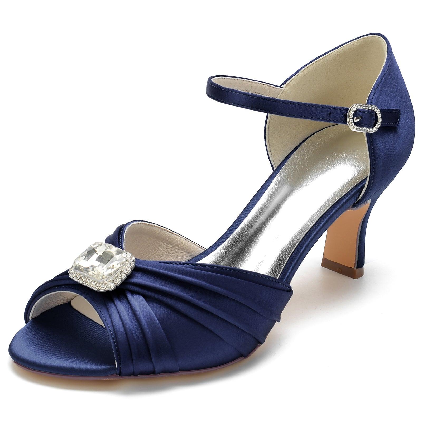 Chunky Heel 6.5cm Silk-Like Shoes CK0322 - COCOMELODY