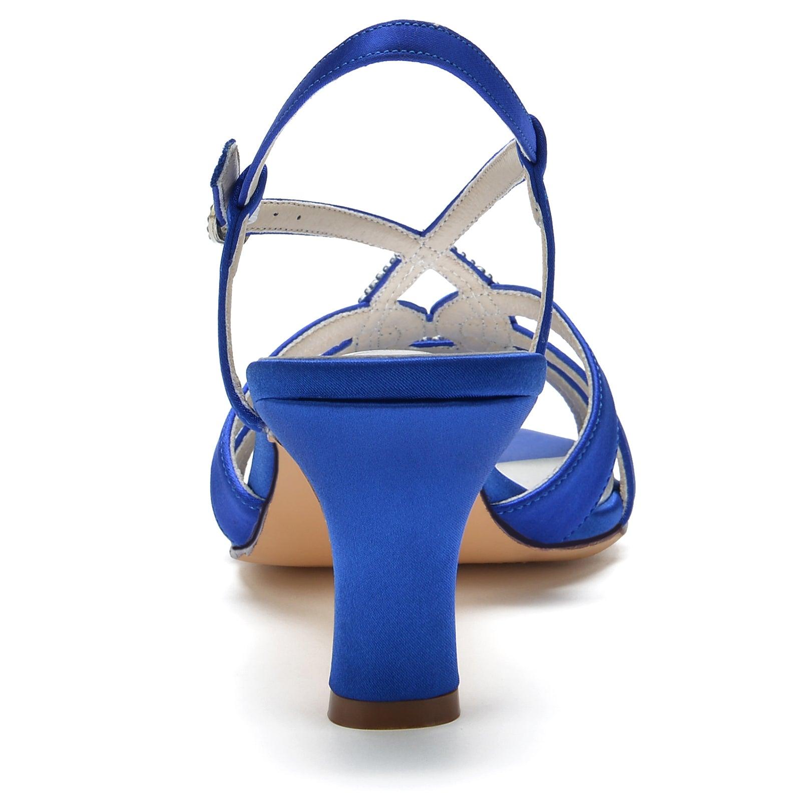 Chunky Heel 6.5cm Silk-Like Shoes CK0327 - COCOMELODY