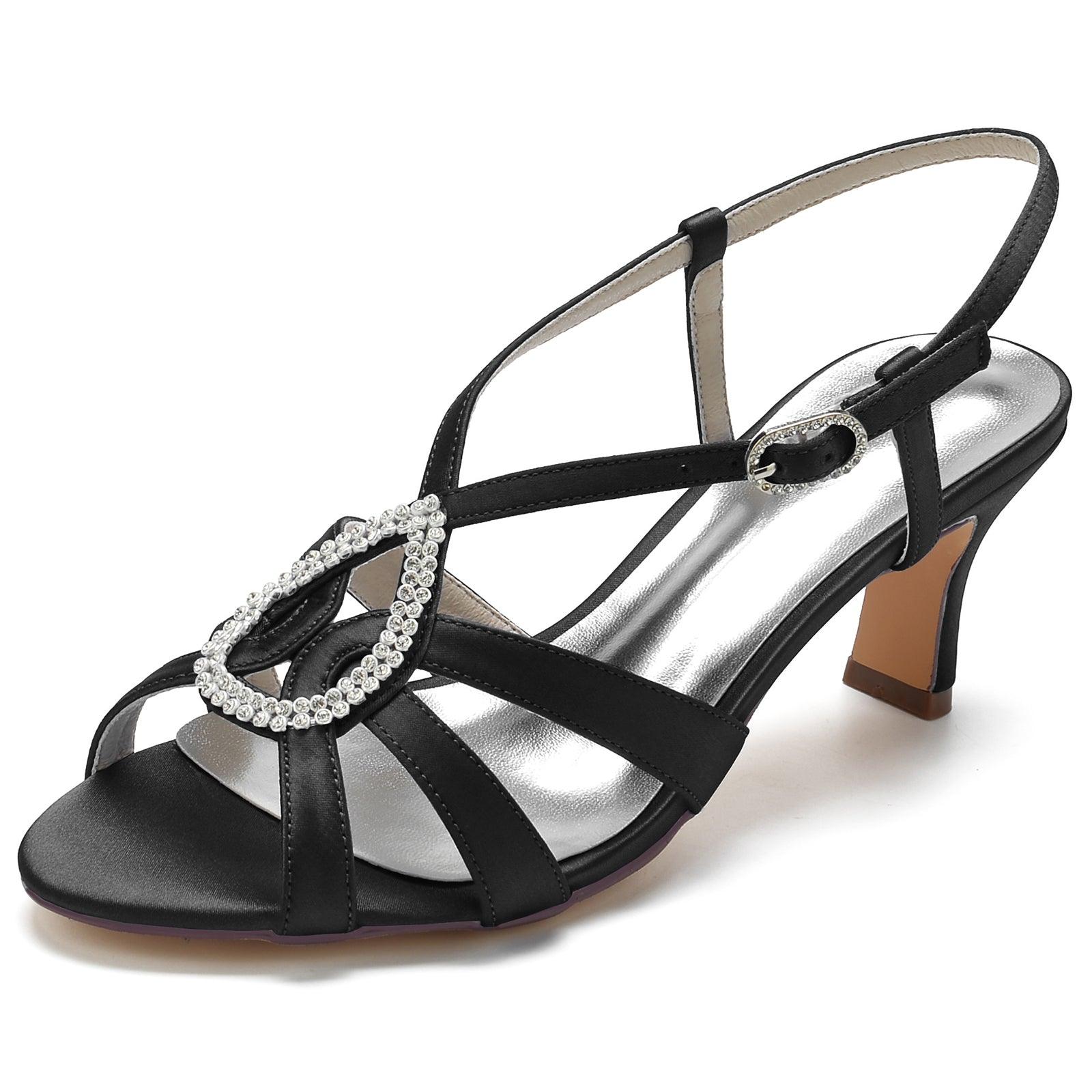 Chunky Heel 6.5cm Silk-Like Shoes CK0327 - COCOMELODY