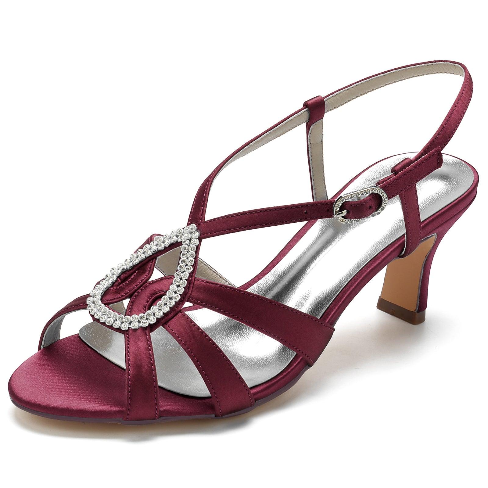 Chunky Heel 6.5cm Silk-Like Shoes CK0327 - COCOMELODY