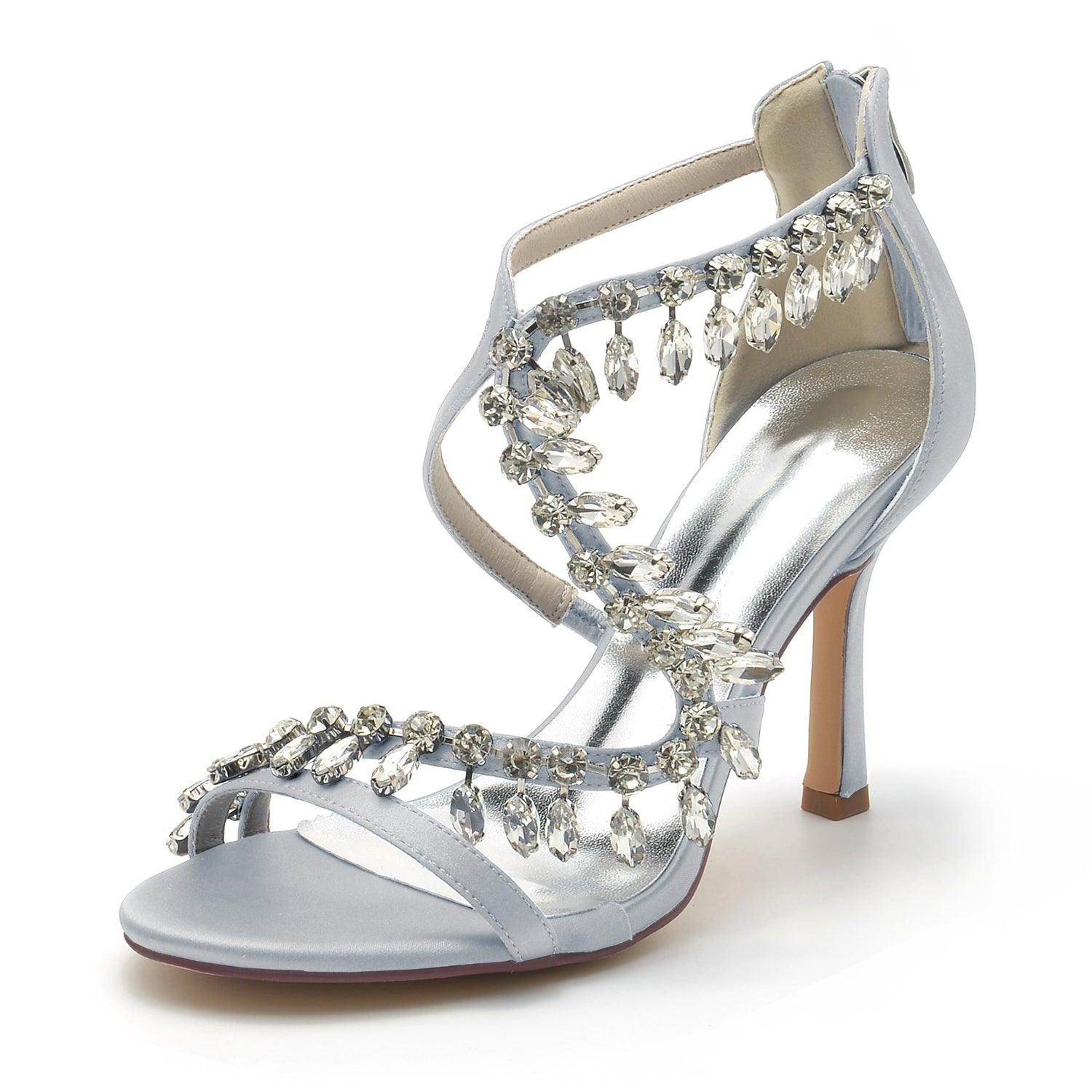 Stiletto Heel 9.5cm Silk-Like Shoes CK0331 - COCOMELODY