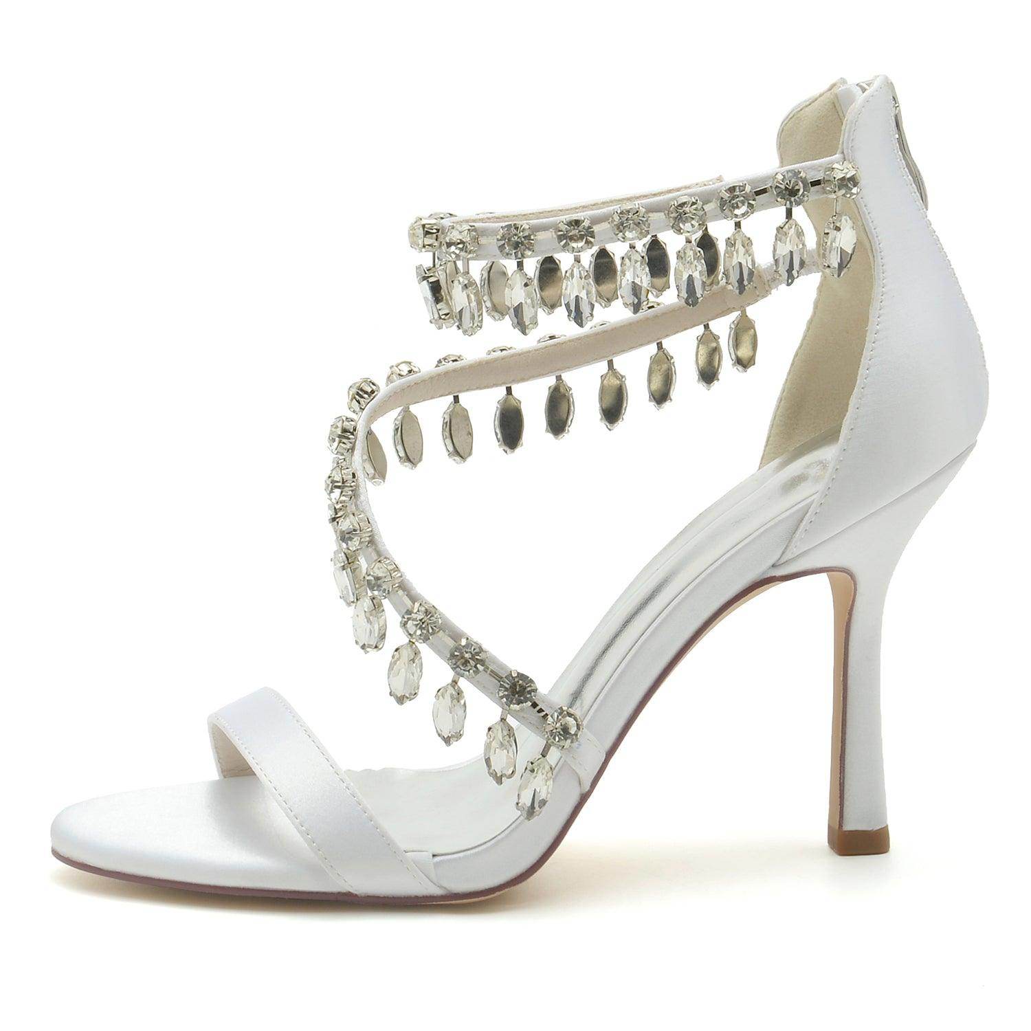 Stiletto Heel 9.5cm Silk-Like Shoes CK0332 - COCOMELODY