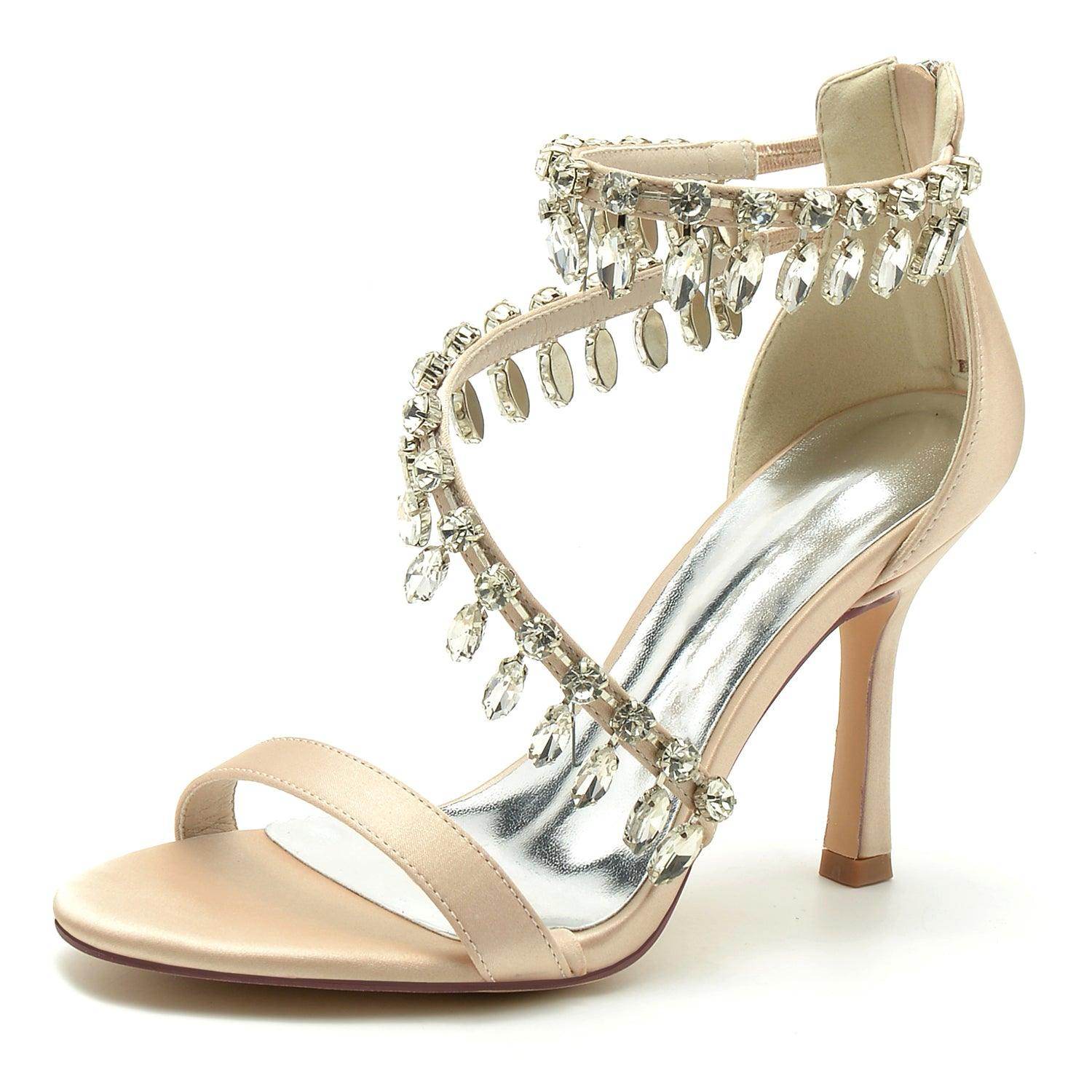 Stiletto Heel 9.5cm Silk-Like Shoes CK0332 - COCOMELODY