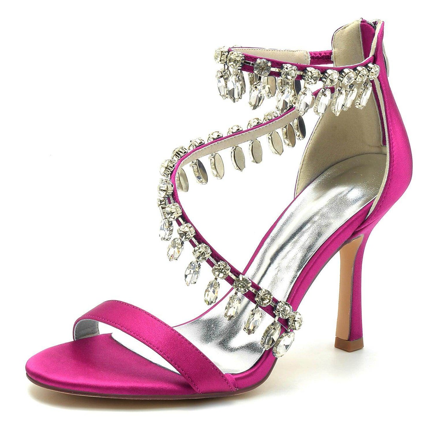 Stiletto Heel 9.5cm Silk-Like Shoes CK0332 - COCOMELODY