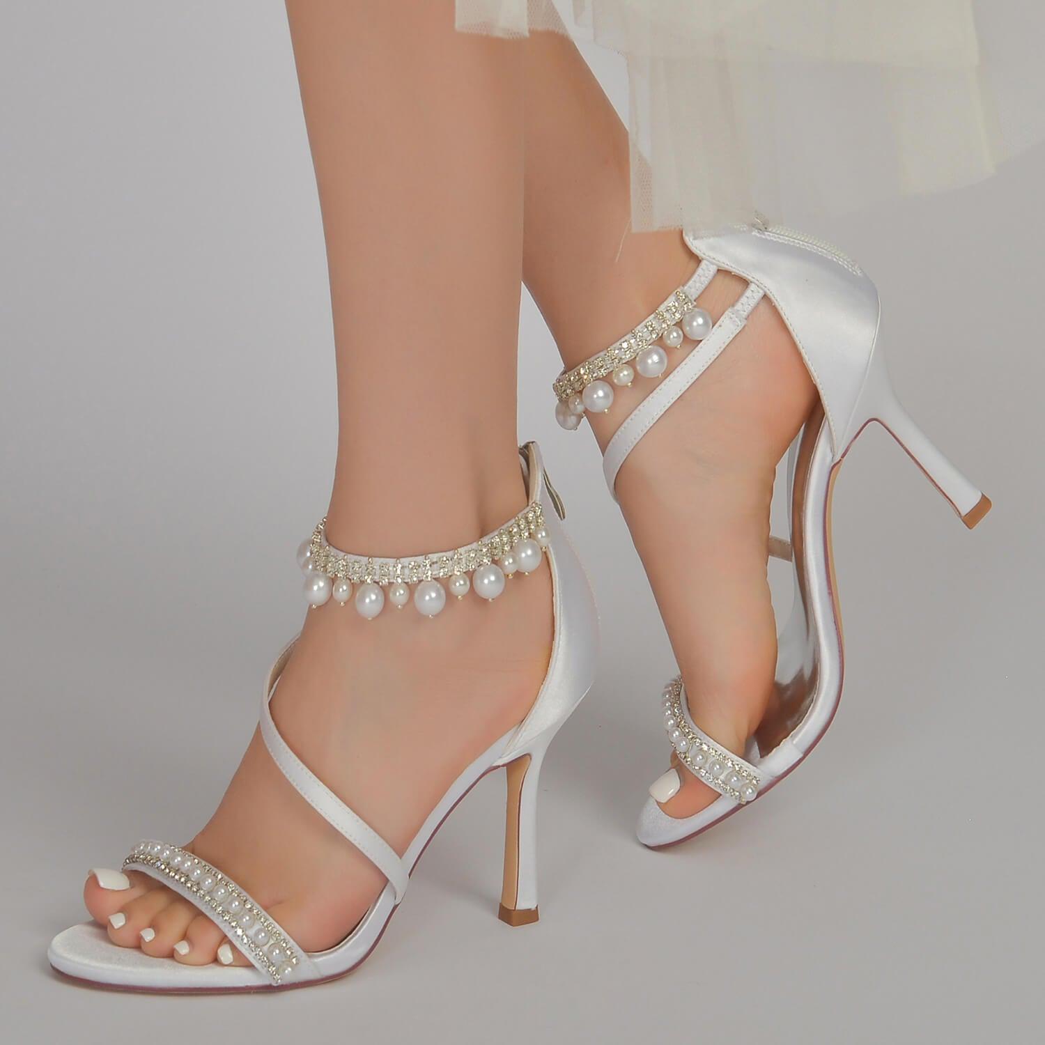 Stiletto Heel 9.5cm Silk-Like Shoes CK0333 - COCOMELODY