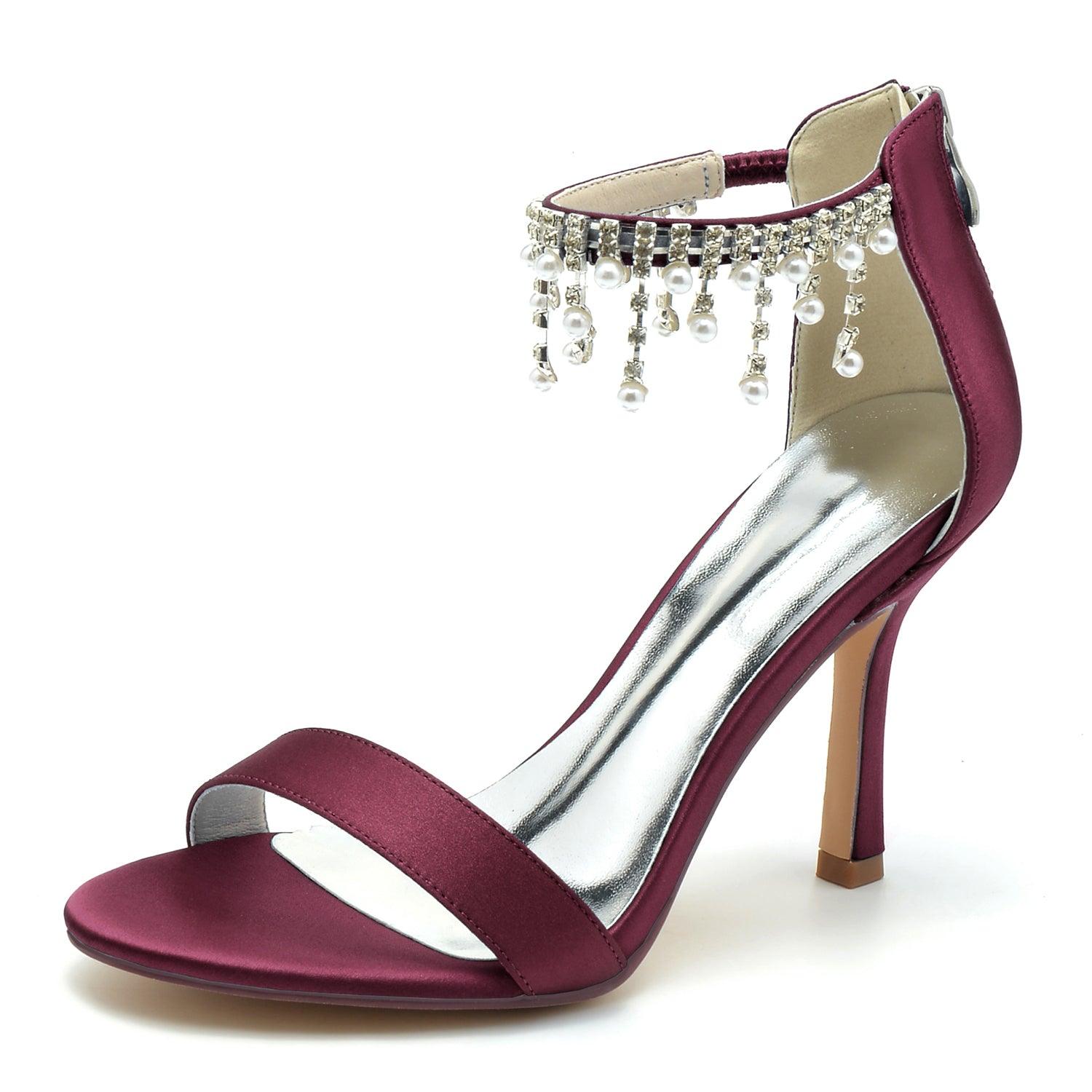 Stiletto Heel 9.5cm Silk-Like Shoes CK0334 - COCOMELODY