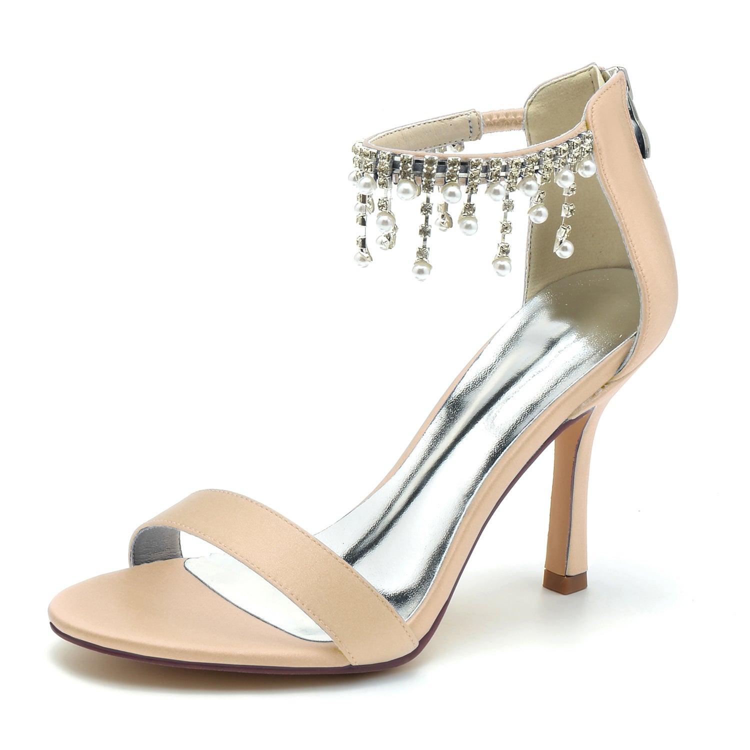 Stiletto Heel 9.5cm Silk-Like Shoes CK0334 - COCOMELODY