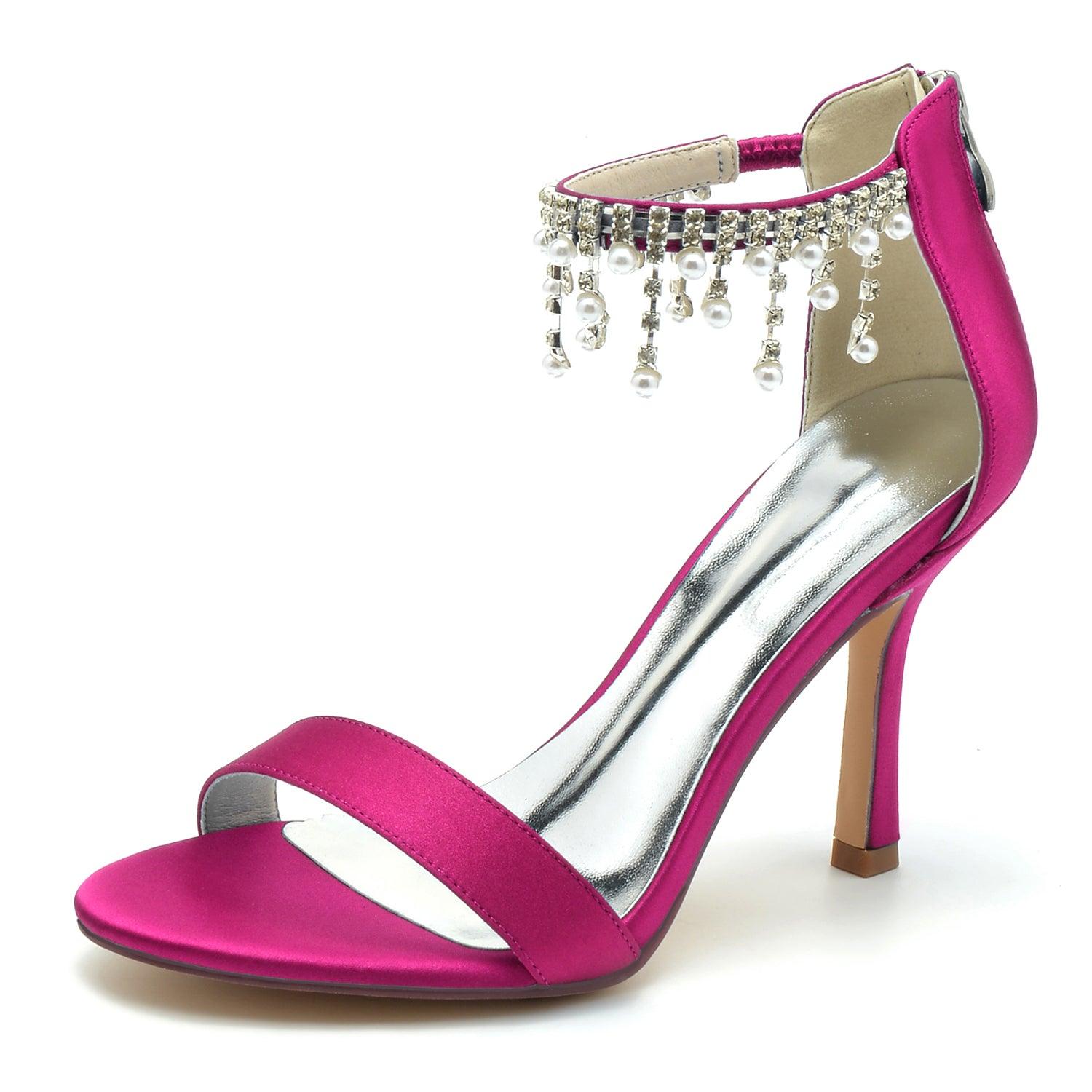Stiletto Heel 9.5cm Silk-Like Shoes CK0334 - COCOMELODY