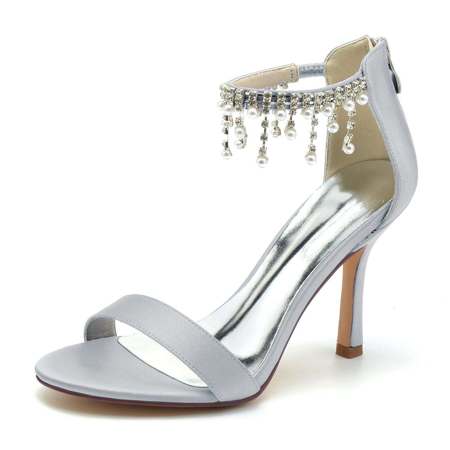 Stiletto Heel 9.5cm Silk-Like Shoes CK0334 - COCOMELODY