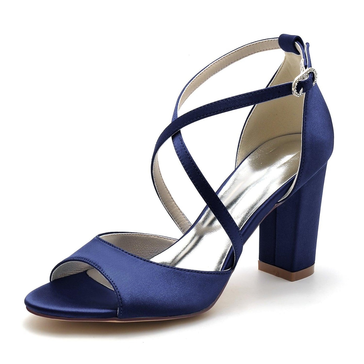 Chunky Heel 8.5cm Silk-Like Shoes CK0346 - COCOMELODY