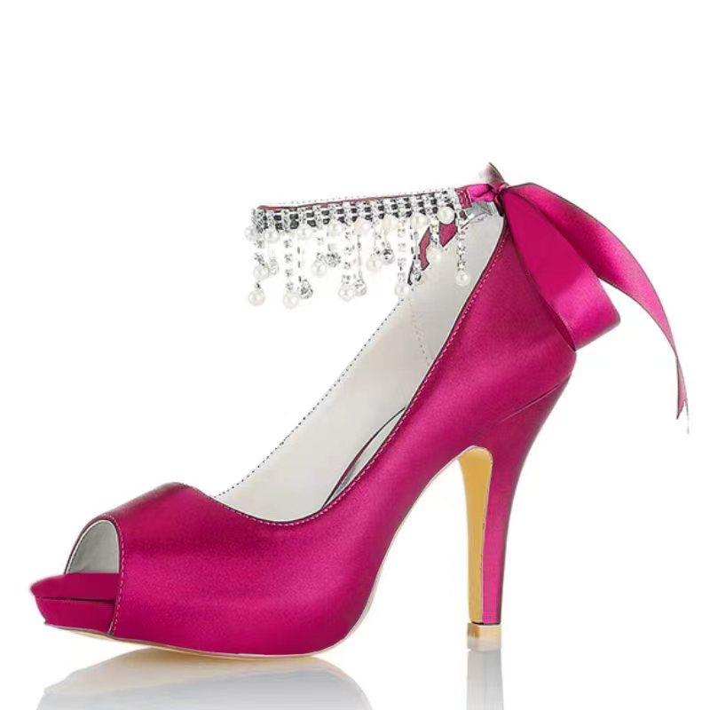 Stiletto Heel 10cm Silk-Like Shoes CK0349 - COCOMELODY