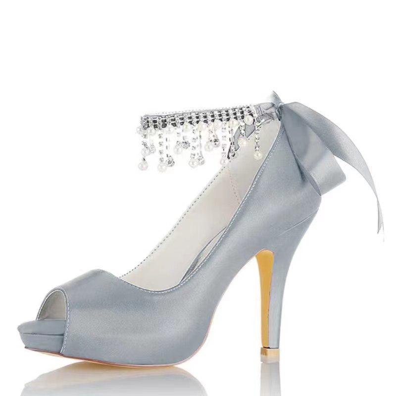 Stiletto Heel 10cm Silk-Like Shoes CK0349 - COCOMELODY