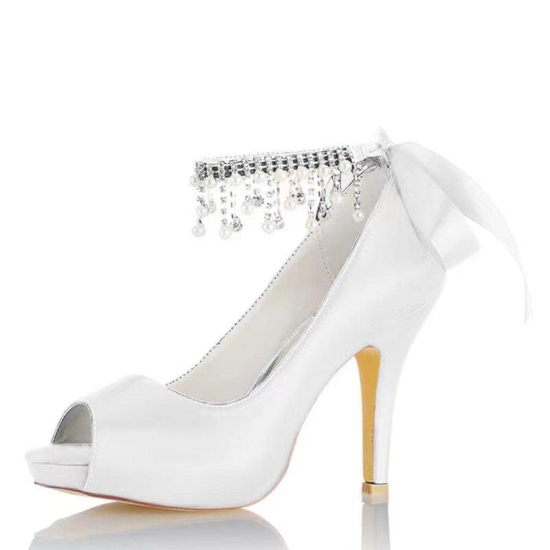 Stiletto Heel 10cm Silk-Like Shoes CK0349 - COCOMELODY