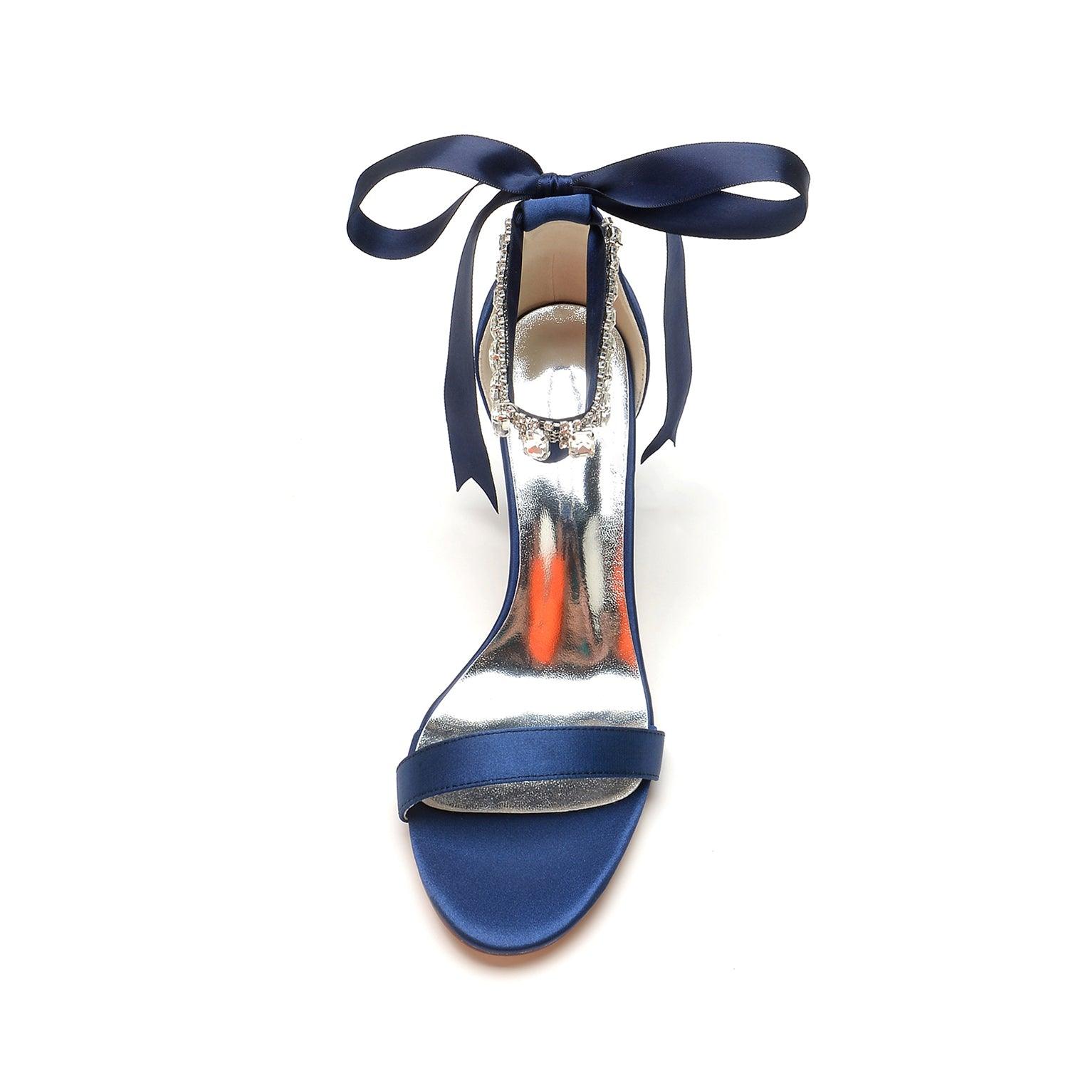 Chunky Heel 8.5cm Silk-Like Shoes CK0356 - COCOMELODY