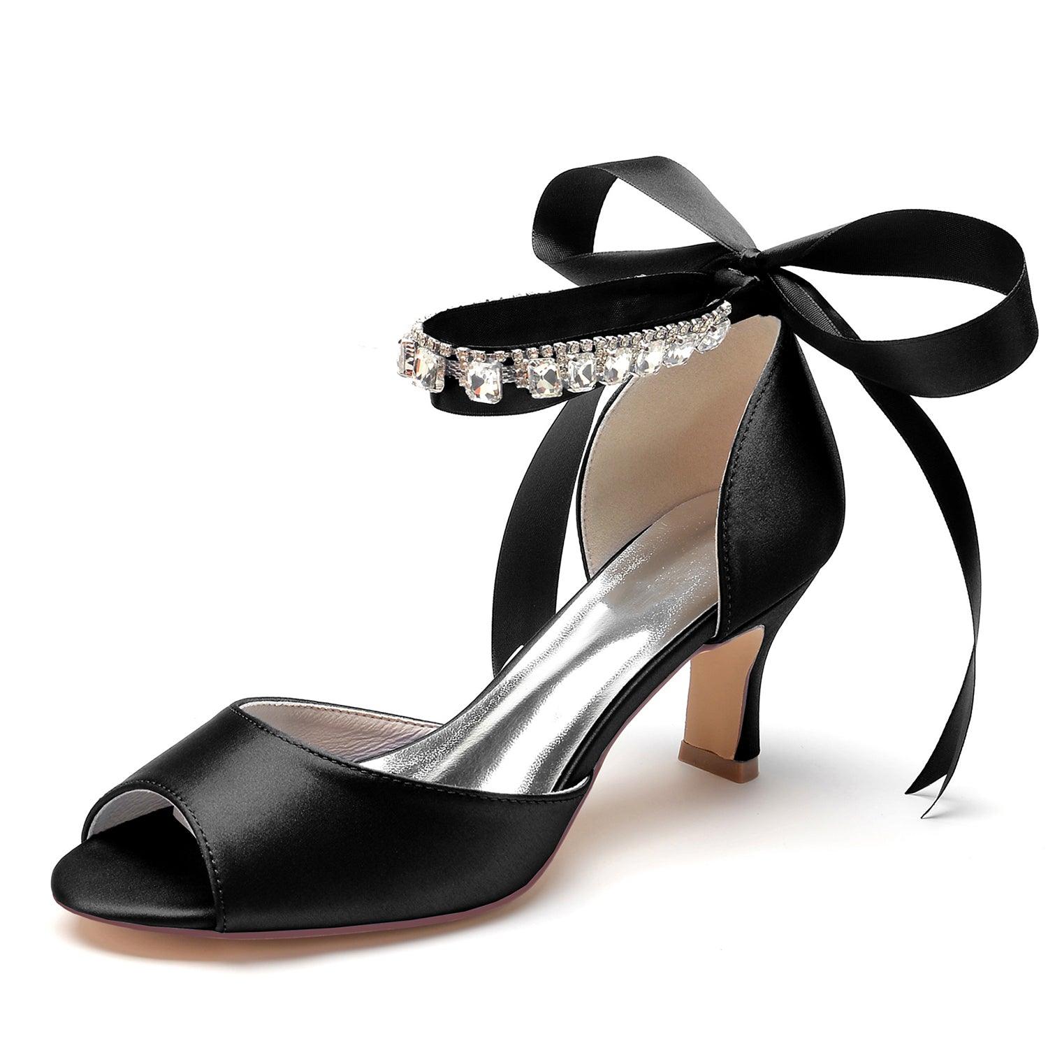 Chunky Heel 6.5cm Silk-Like Shoes CK0367 - COCOMELODY