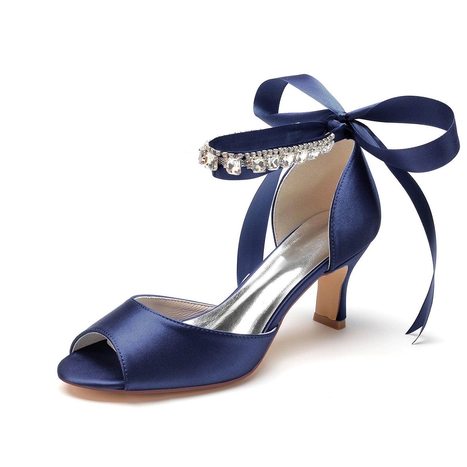 Chunky Heel 6.5cm Silk-Like Shoes CK0367 - COCOMELODY
