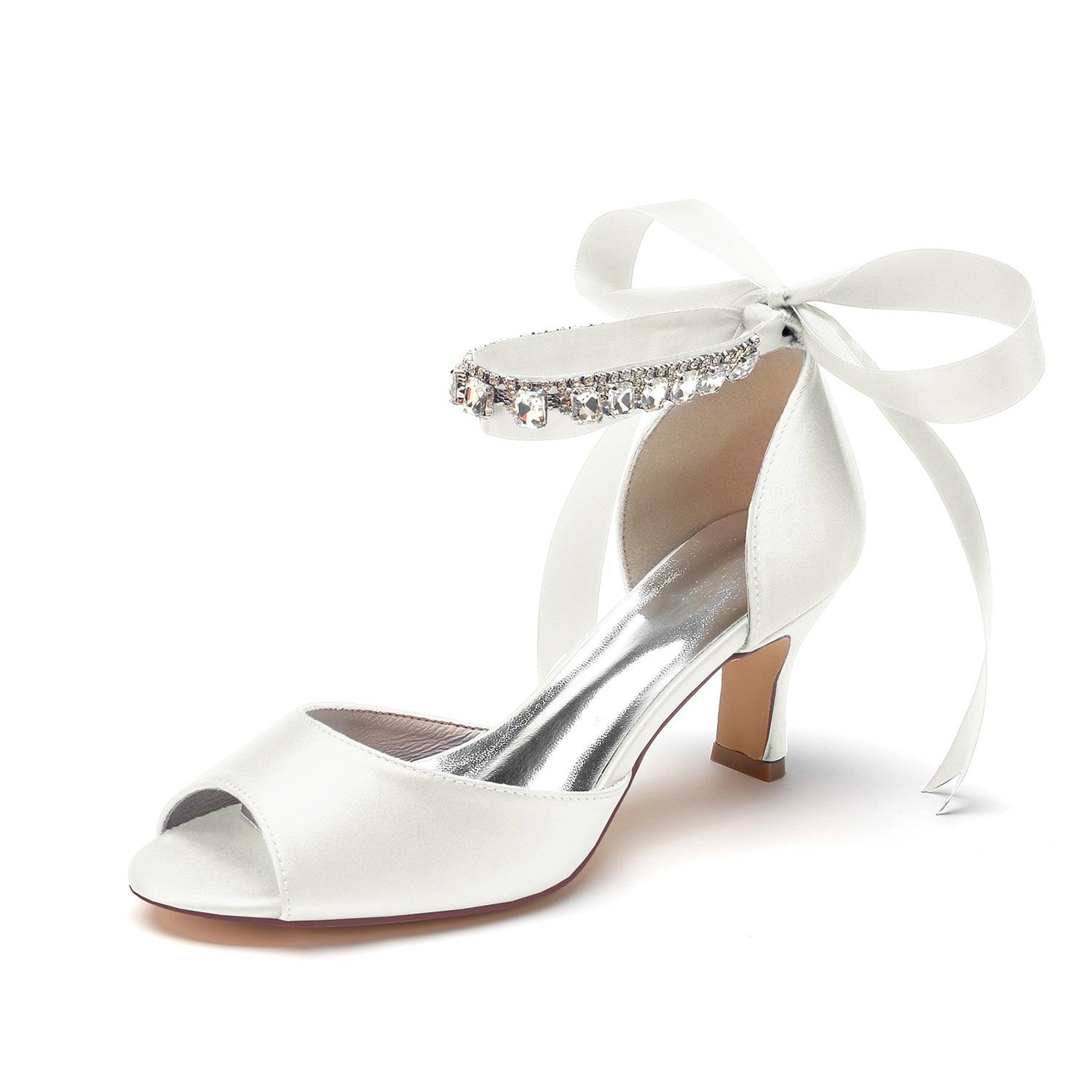 Chunky Heel 6.5cm Silk-Like Shoes CK0367 - COCOMELODY