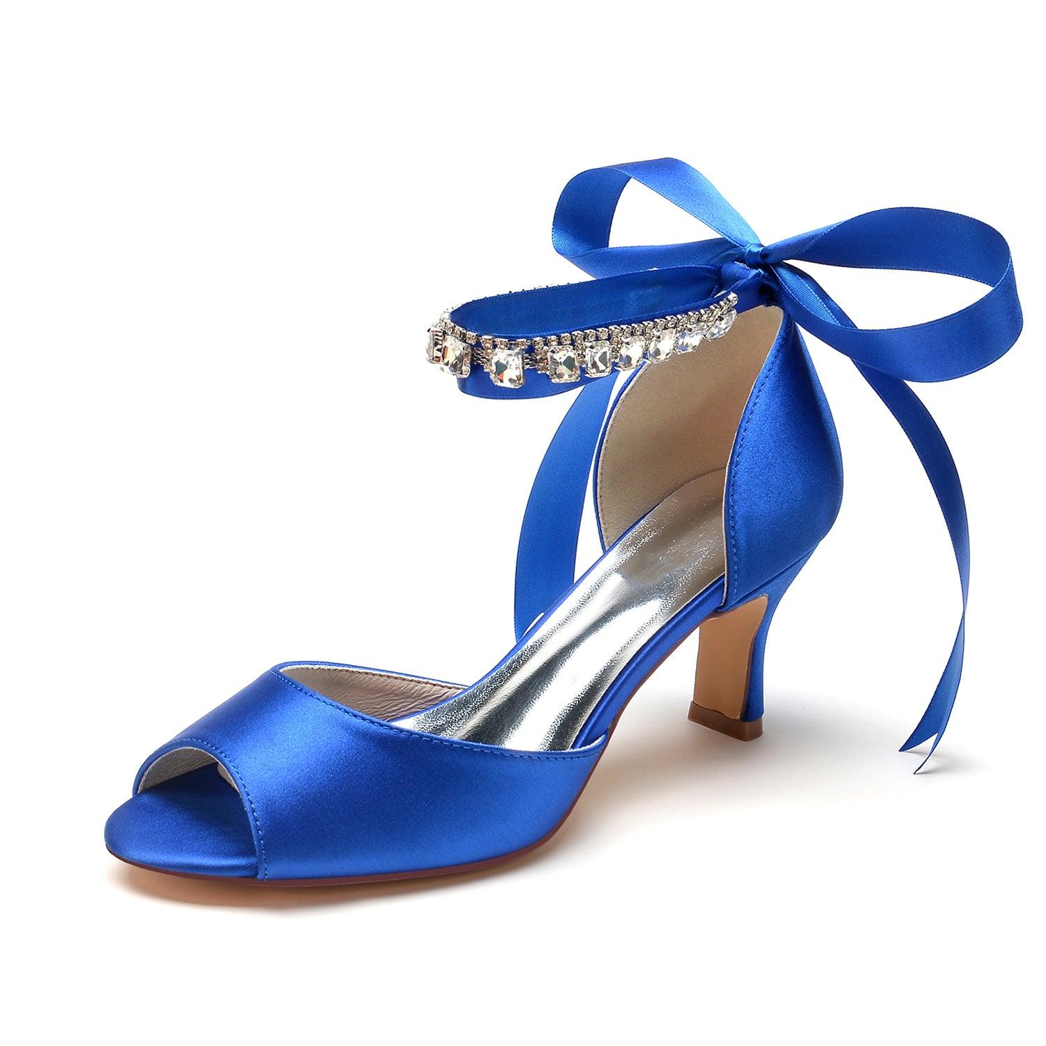 Chunky Heel 6.5cm Silk-Like Shoes CK0367 - COCOMELODY
