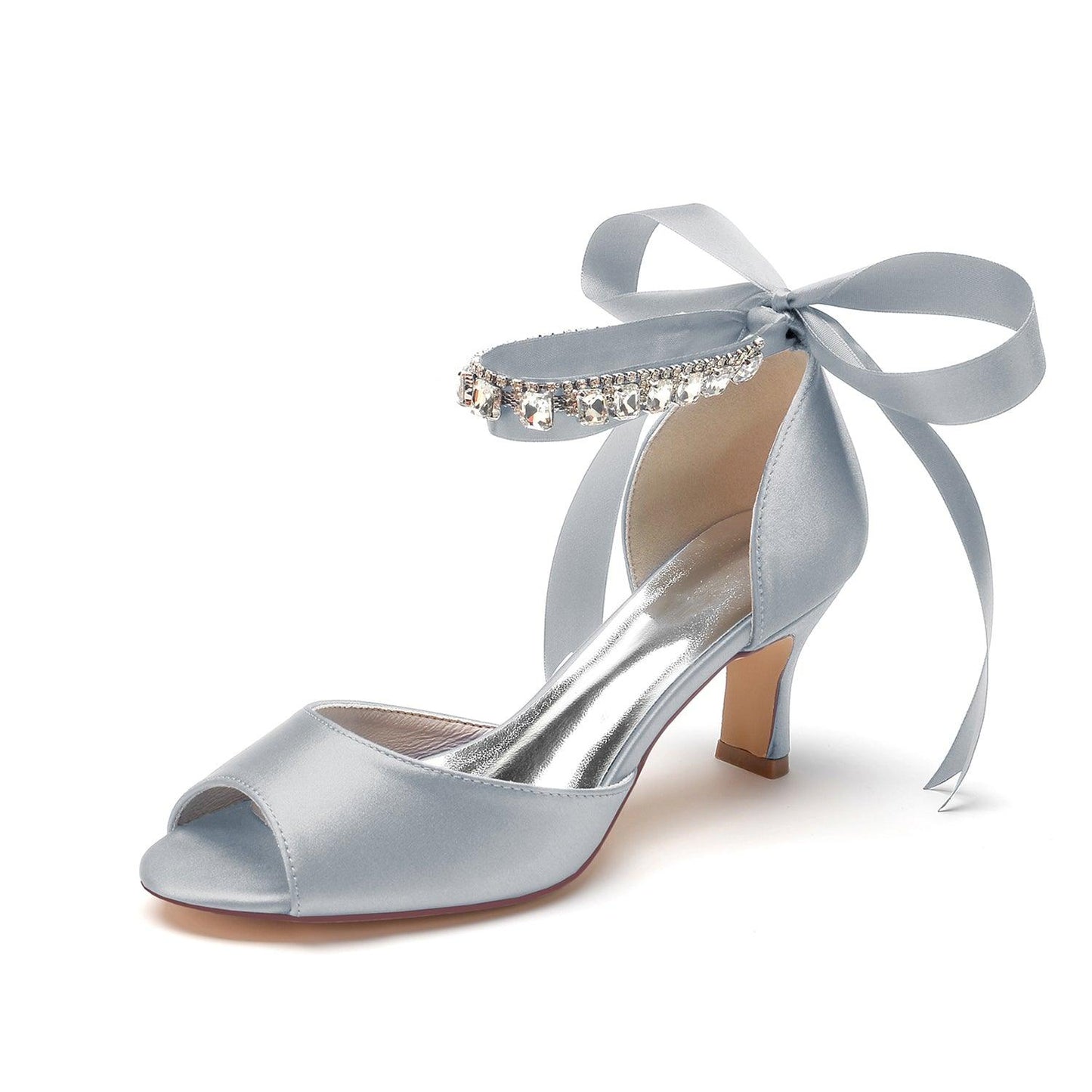 Chunky Heel 6.5cm Silk-Like Shoes CK0367 - COCOMELODY