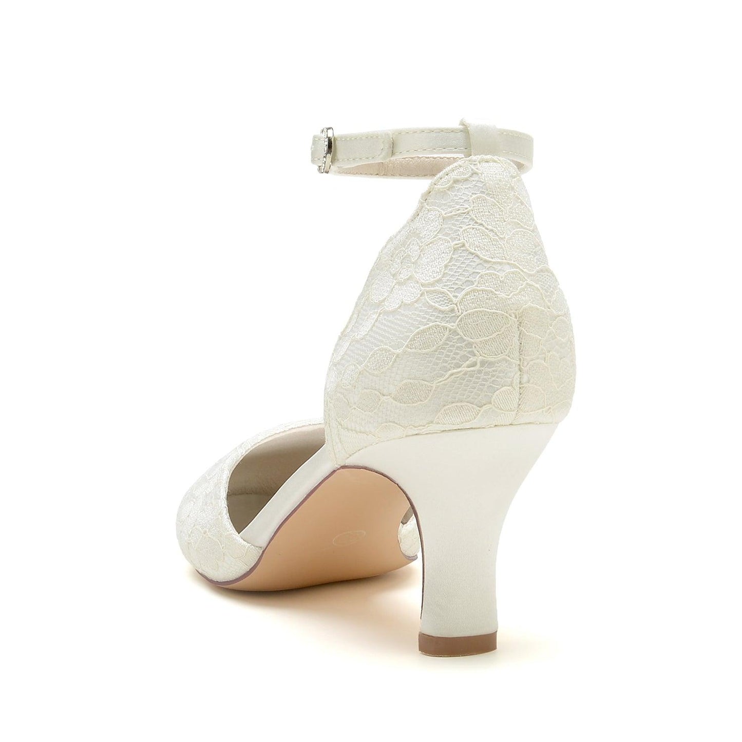 Chunky Heel 6.5cm Silk-Like Lace Shoes CK0370 - COCOMELODY