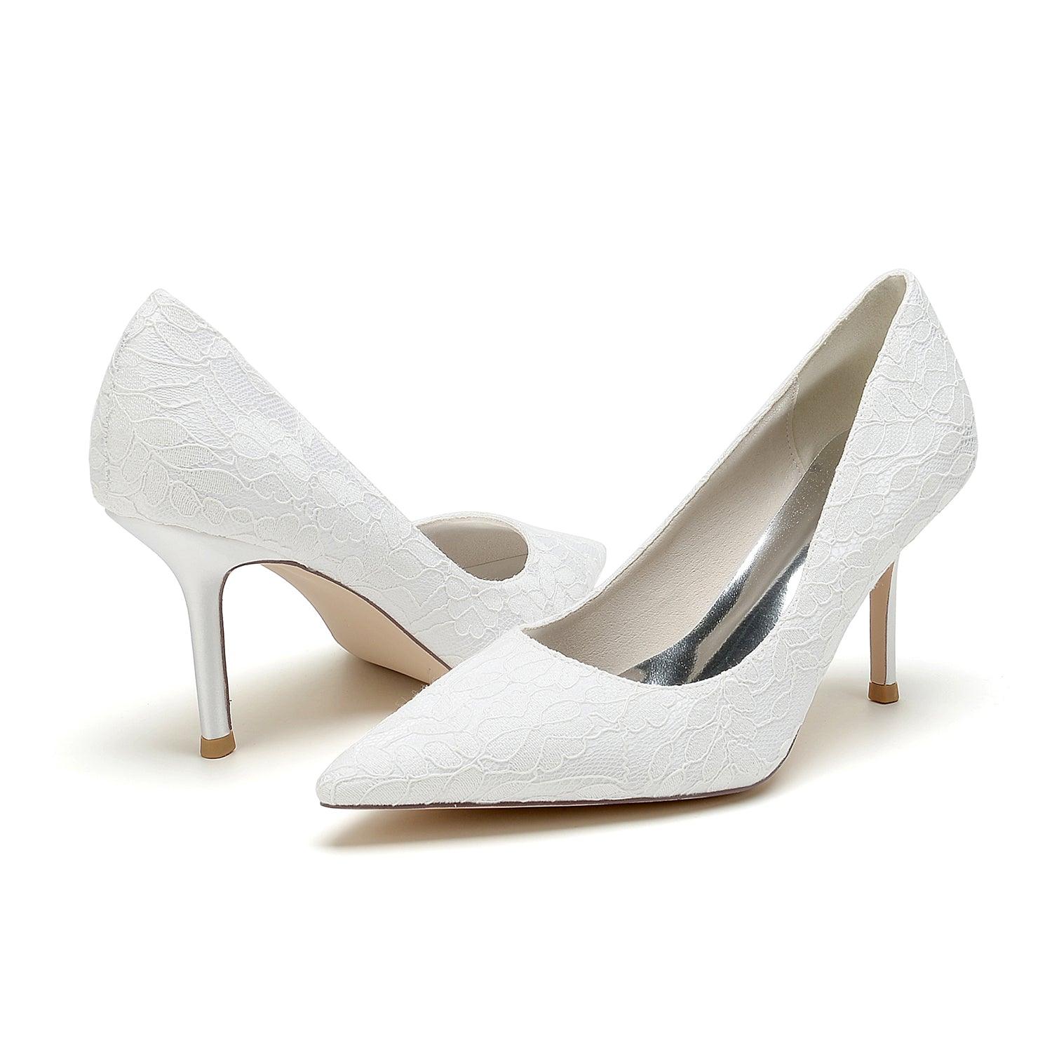 Stiletto Heel 8.5cm Silk-Like Lace Shoes CK0376 - COCOMELODY