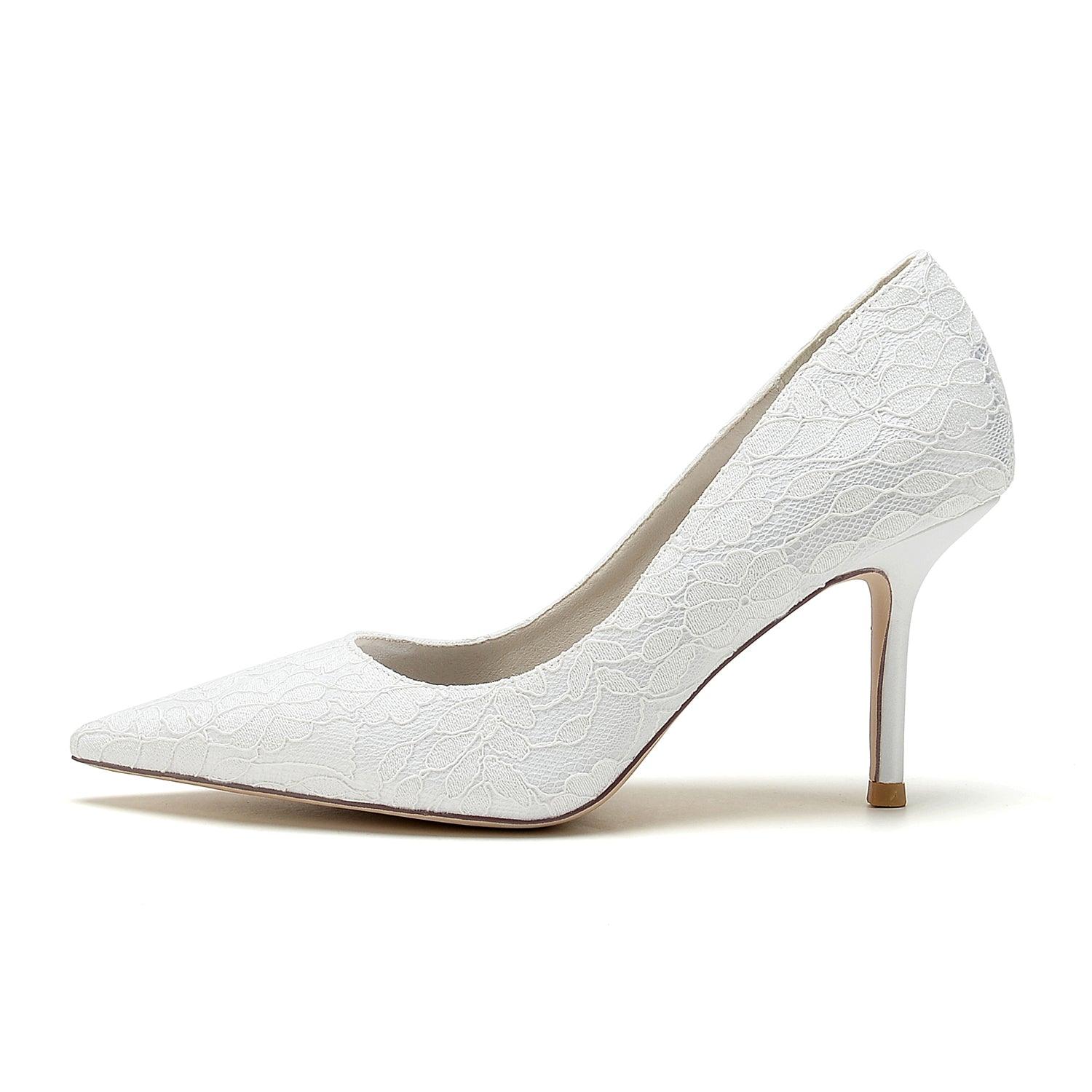 Stiletto Heel 8.5cm Silk-Like Lace Shoes CK0376 - COCOMELODY
