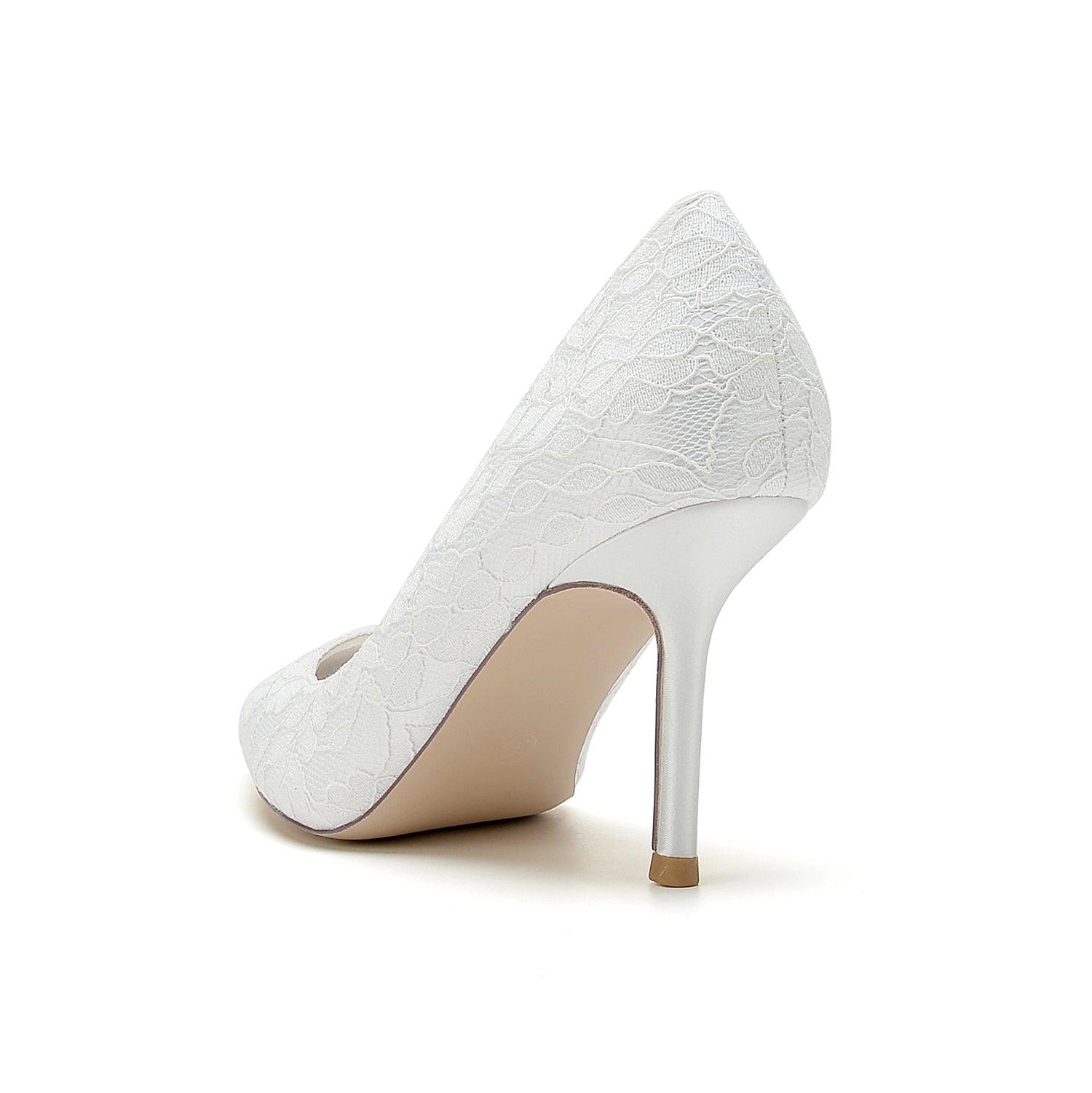 Stiletto Heel 8.5cm Silk-Like Lace Shoes CK0376 - COCOMELODY