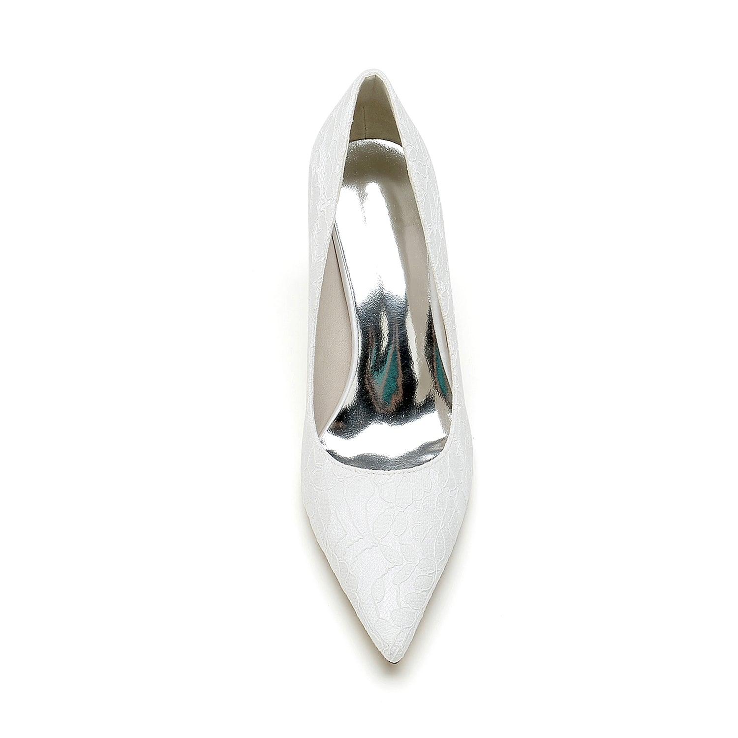 Stiletto Heel 8.5cm Silk-Like Lace Shoes CK0376 - COCOMELODY