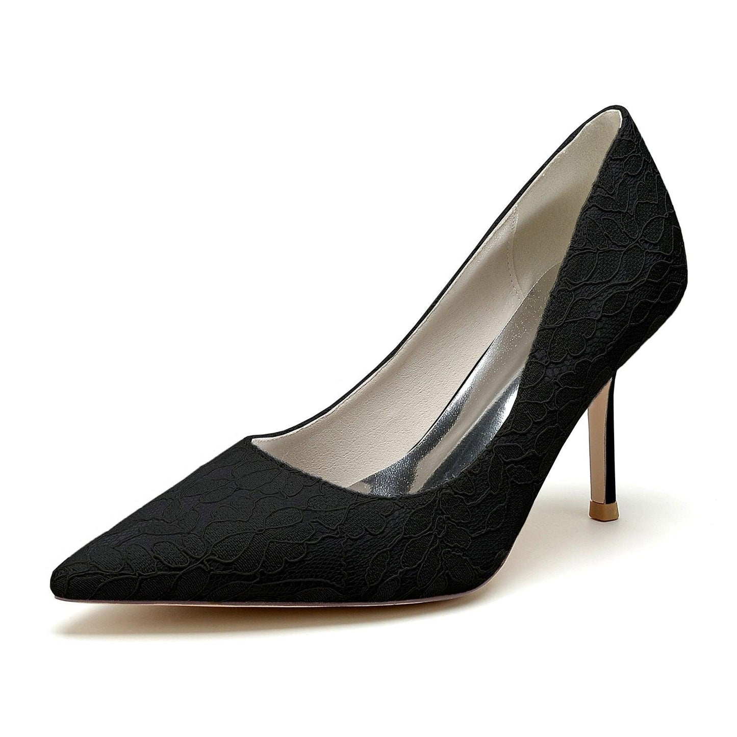 Stiletto Heel 8.5cm Silk-Like Lace Shoes CK0376 - COCOMELODY