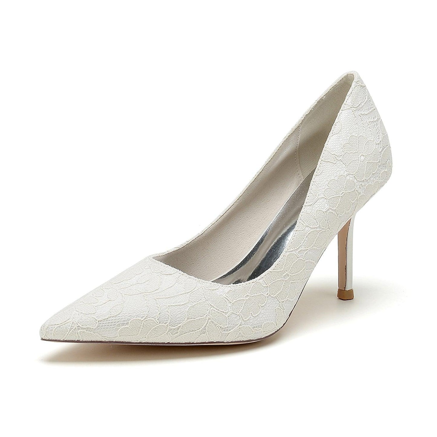 Stiletto Heel 8.5cm Silk-Like Lace Shoes CK0376 - COCOMELODY