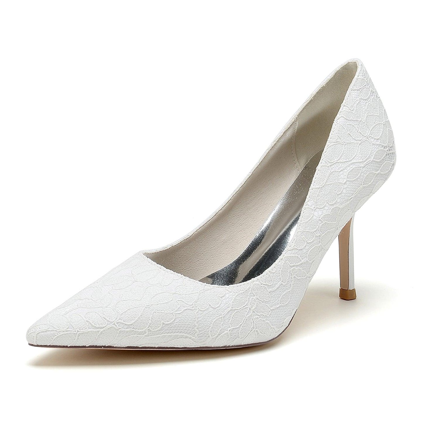 Stiletto Heel 8.5cm Silk-Like Lace Shoes CK0376 - COCOMELODY