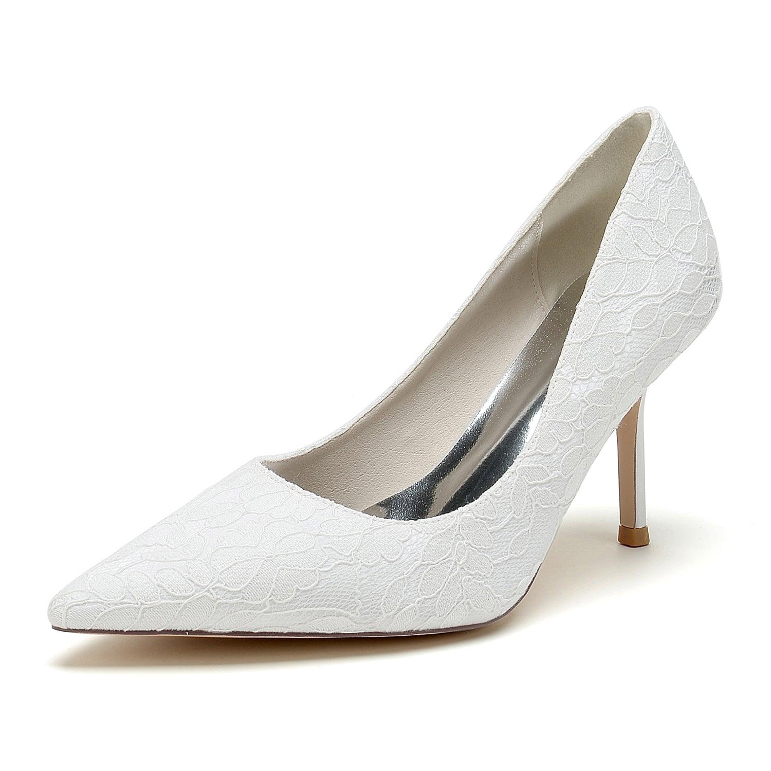 Stiletto Heel 8.5cm Silk-Like Lace Shoes CK0376 - COCOMELODY