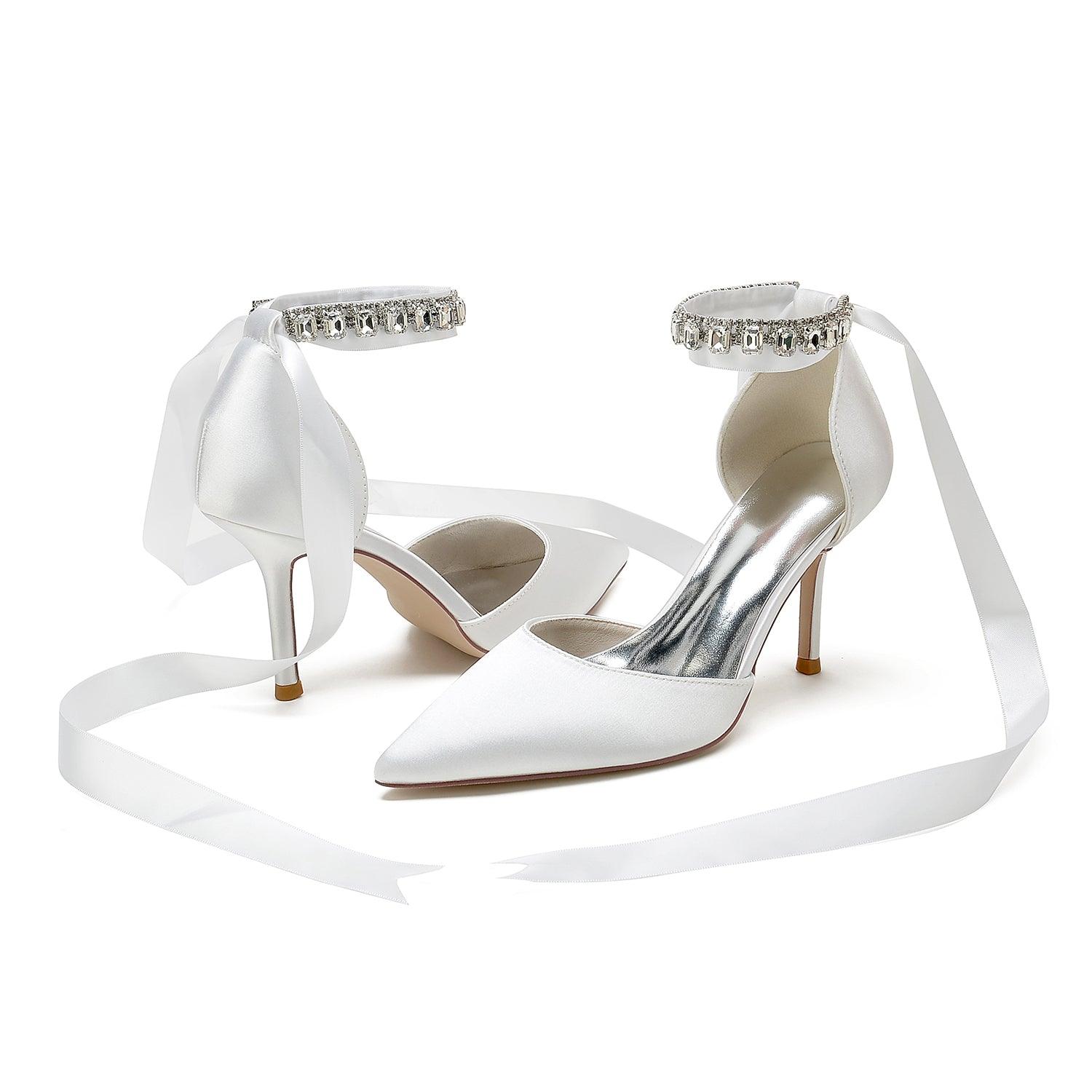 Stiletto Heel 8.5cm Silk-Like Shoes CK0377 - COCOMELODY