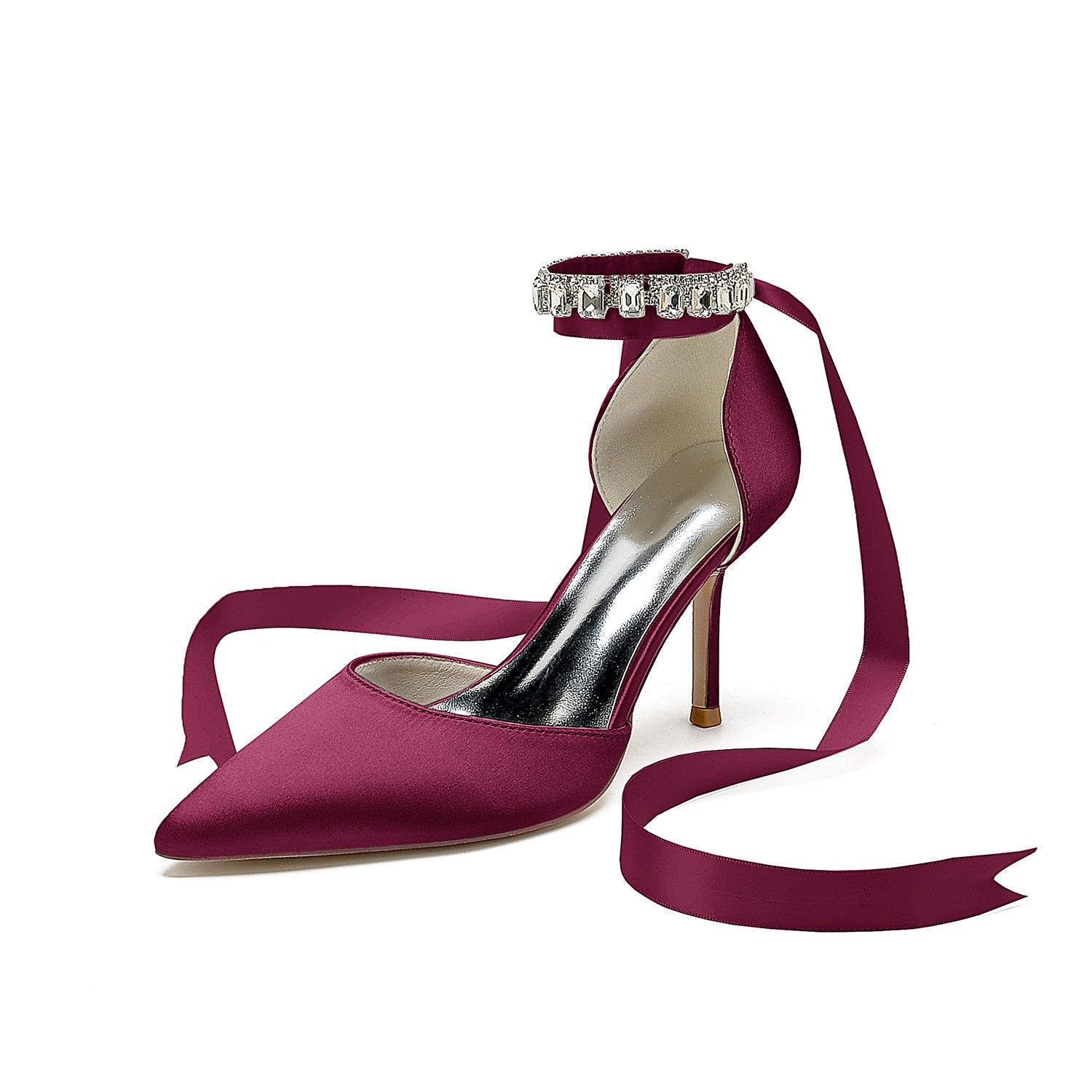 Stiletto Heel 8.5cm Silk-Like Shoes CK0377 - COCOMELODY
