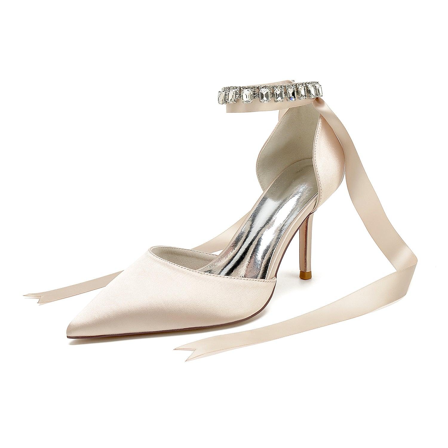 Stiletto Heel 8.5cm Silk-Like Shoes CK0377 - COCOMELODY