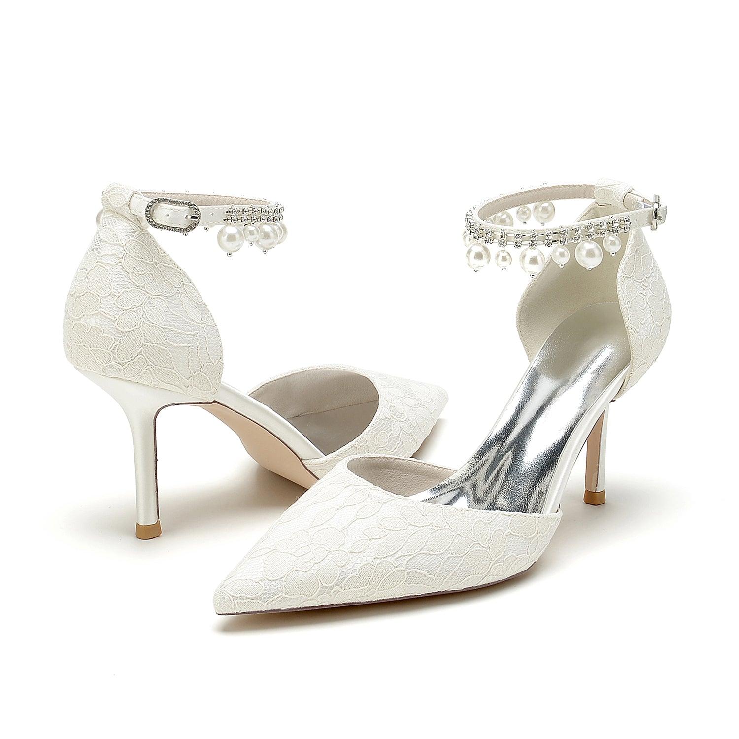 Stiletto Heel 8.5cm Silk-Like Lace Shoes CK0378 - COCOMELODY