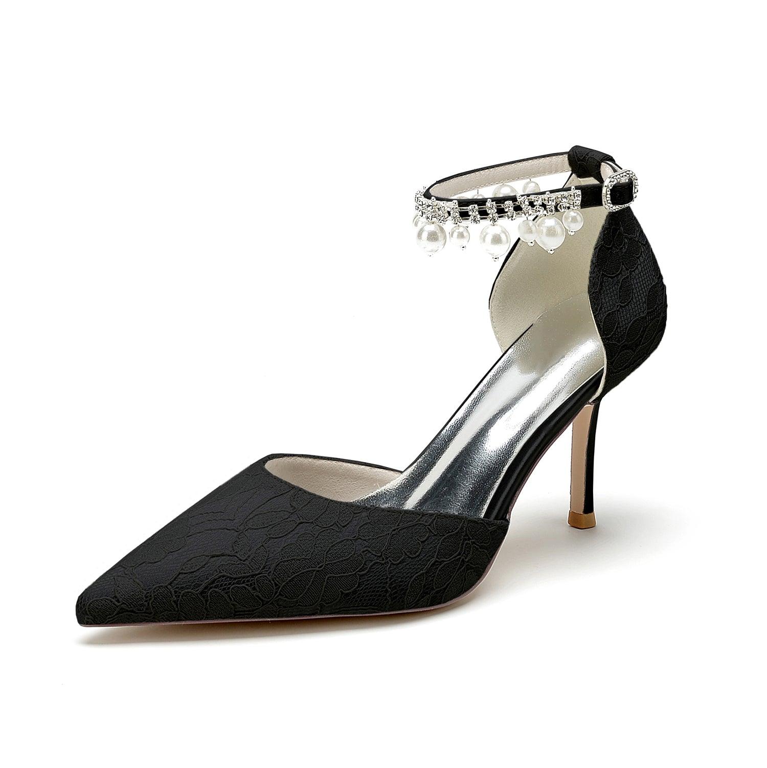 Stiletto Heel 8.5cm Silk-Like Lace Shoes CK0378 - COCOMELODY