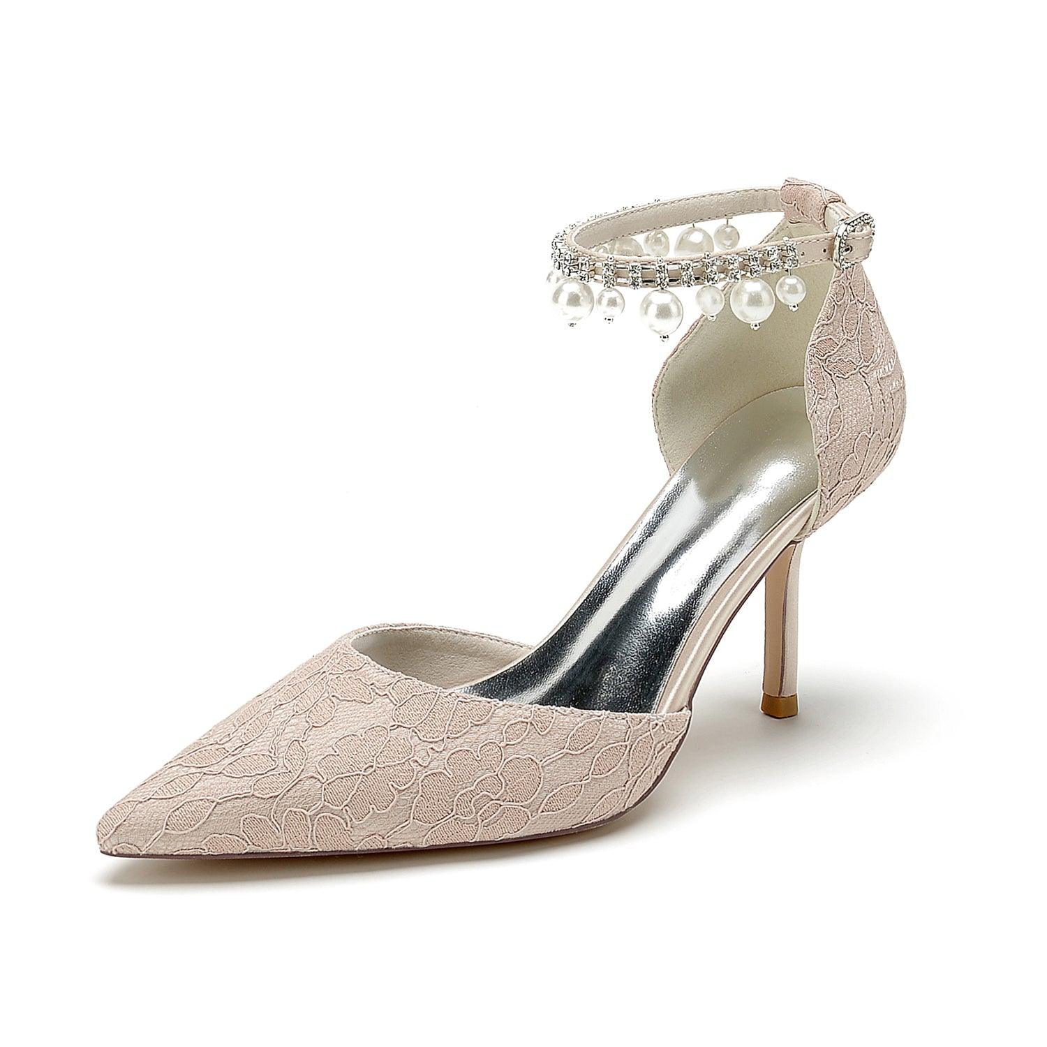 Stiletto Heel 8.5cm Silk-Like Lace Shoes CK0378 - COCOMELODY
